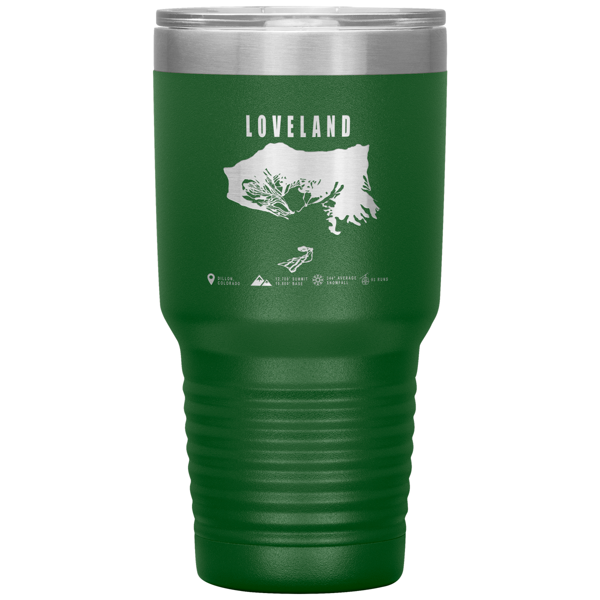 Loveland Colorado Ski Trail Map 30oz Tumbler - Powderaddicts