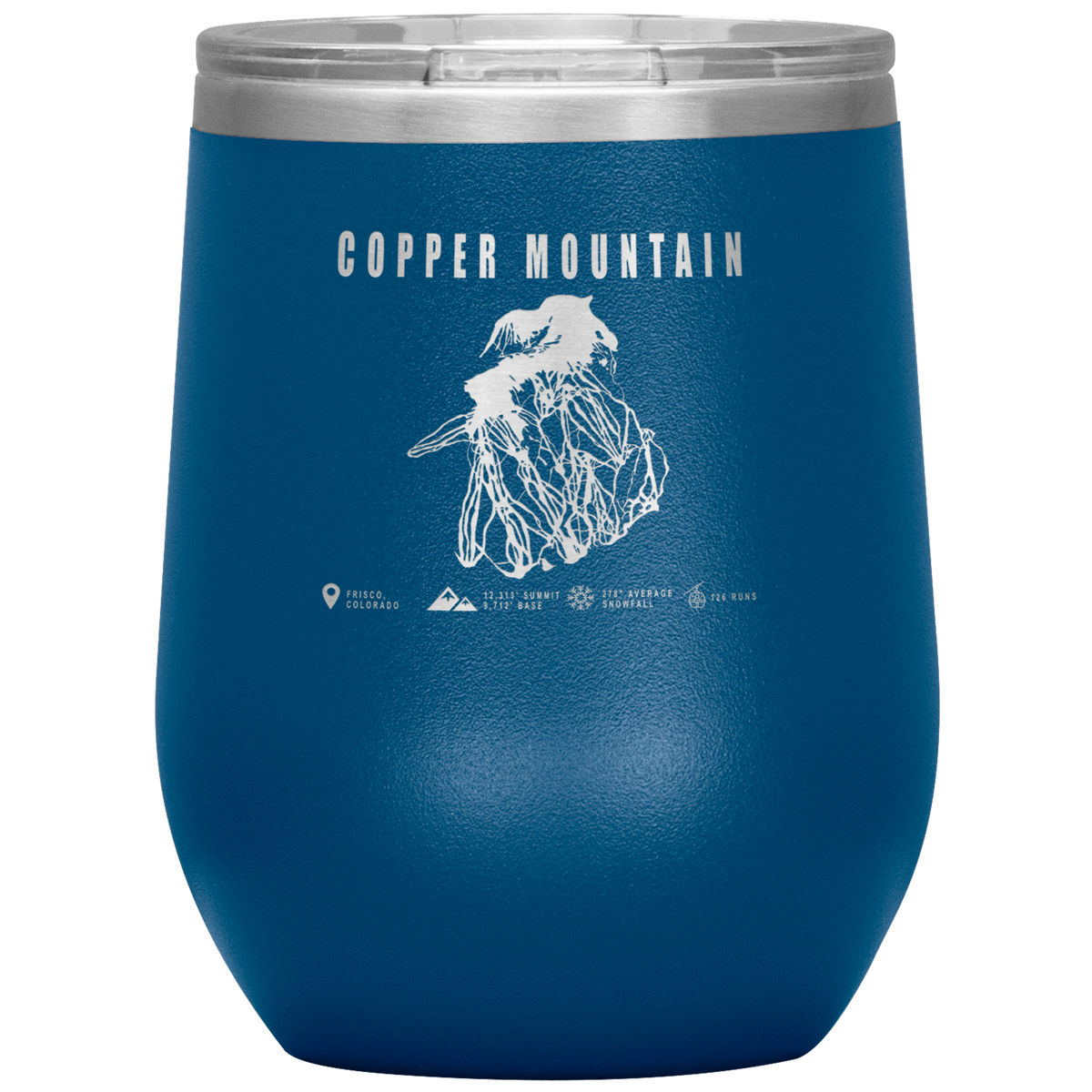 Copper Mountain Colorado Ski Trail Map Wine 12oz Tumbler - Powderaddicts