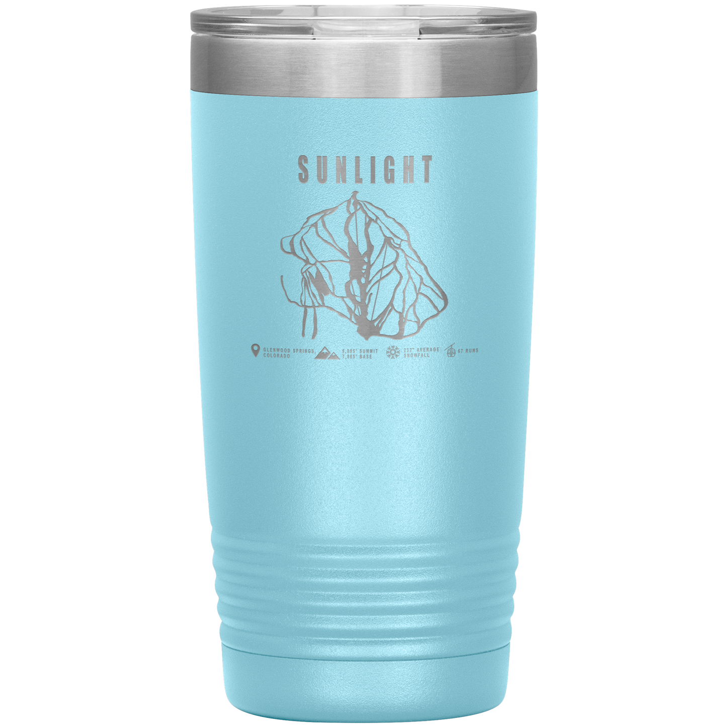Sunlight Colorado Ski Trail Map 20oz Tumbler - Powderaddicts