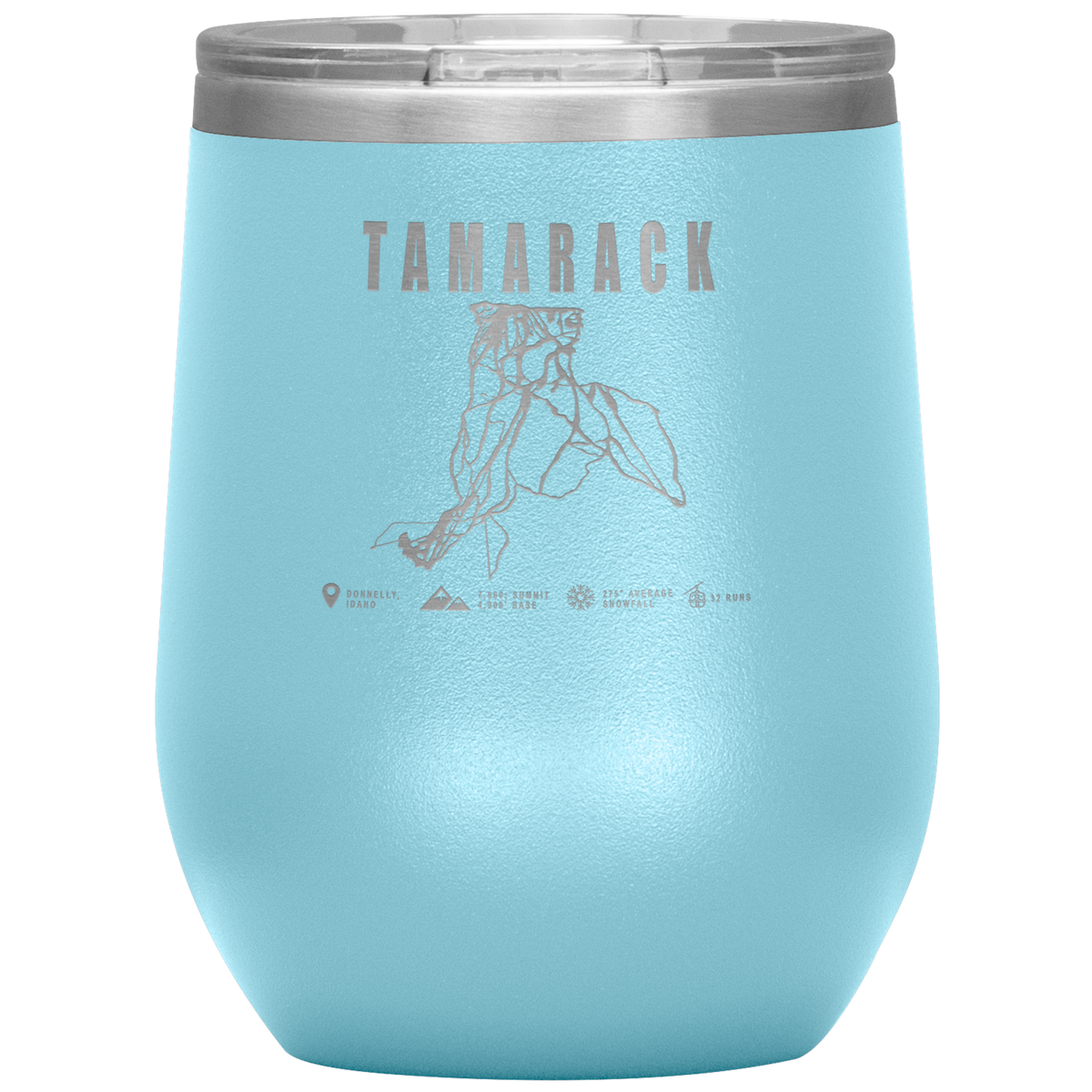 Tamarack Idaho Ski Trail Map Wine 12oz Tumbler - Powderaddicts