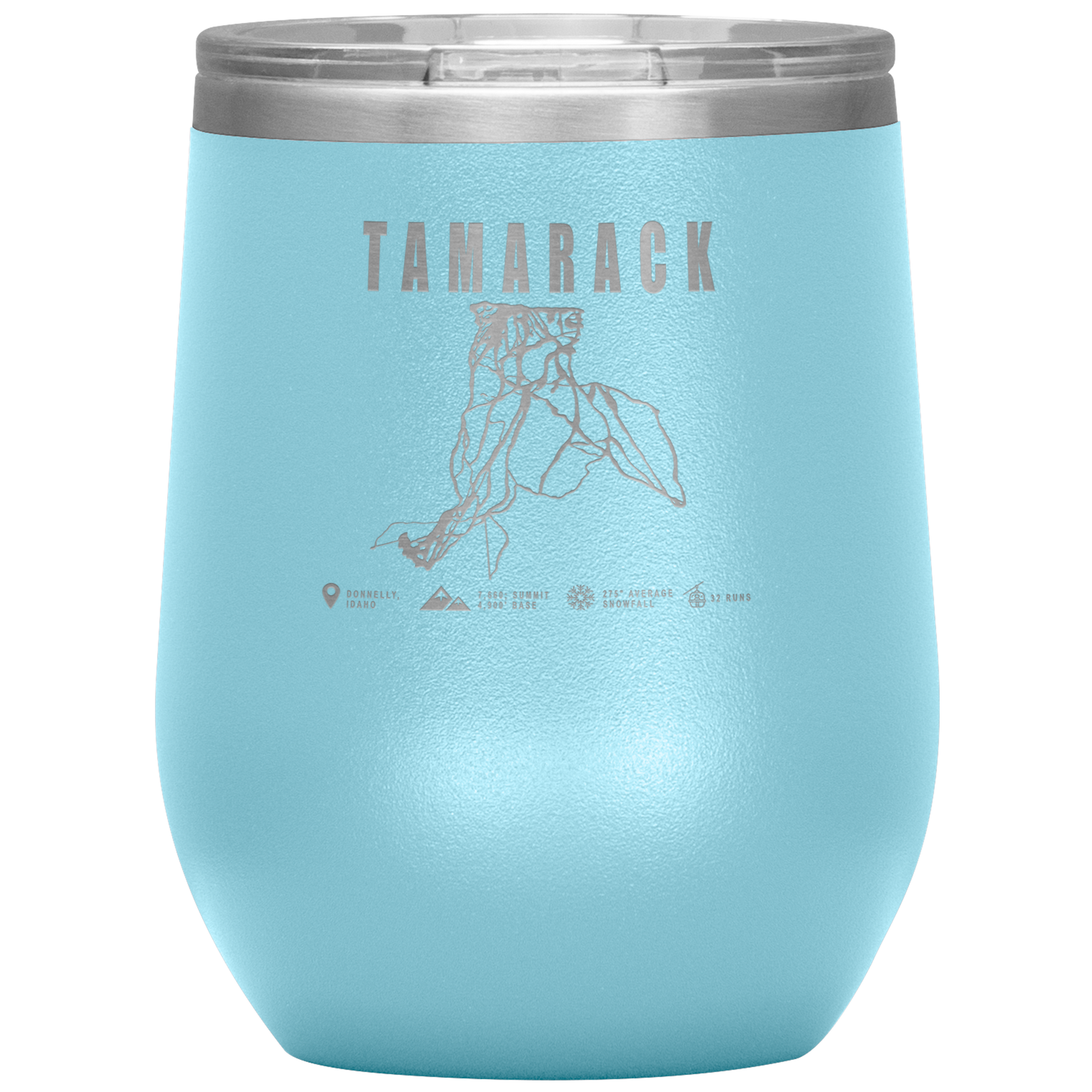 Tamarack Idaho Ski Trail Map Wine 12oz Tumbler - Powderaddicts