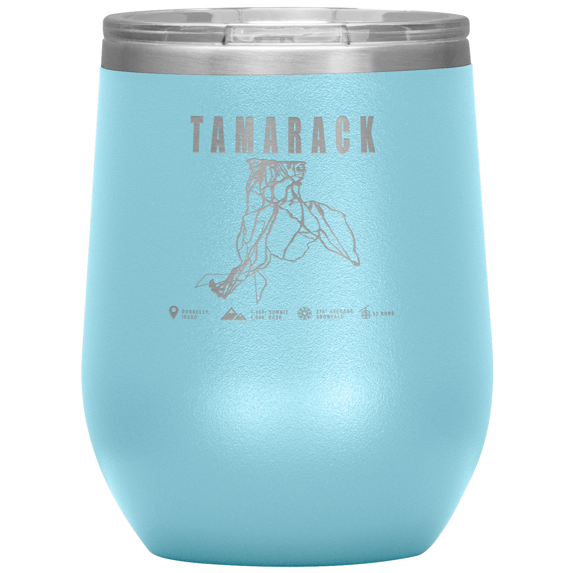 Tamarack Idaho Ski Trail Map Wine 12oz Tumbler - Powderaddicts