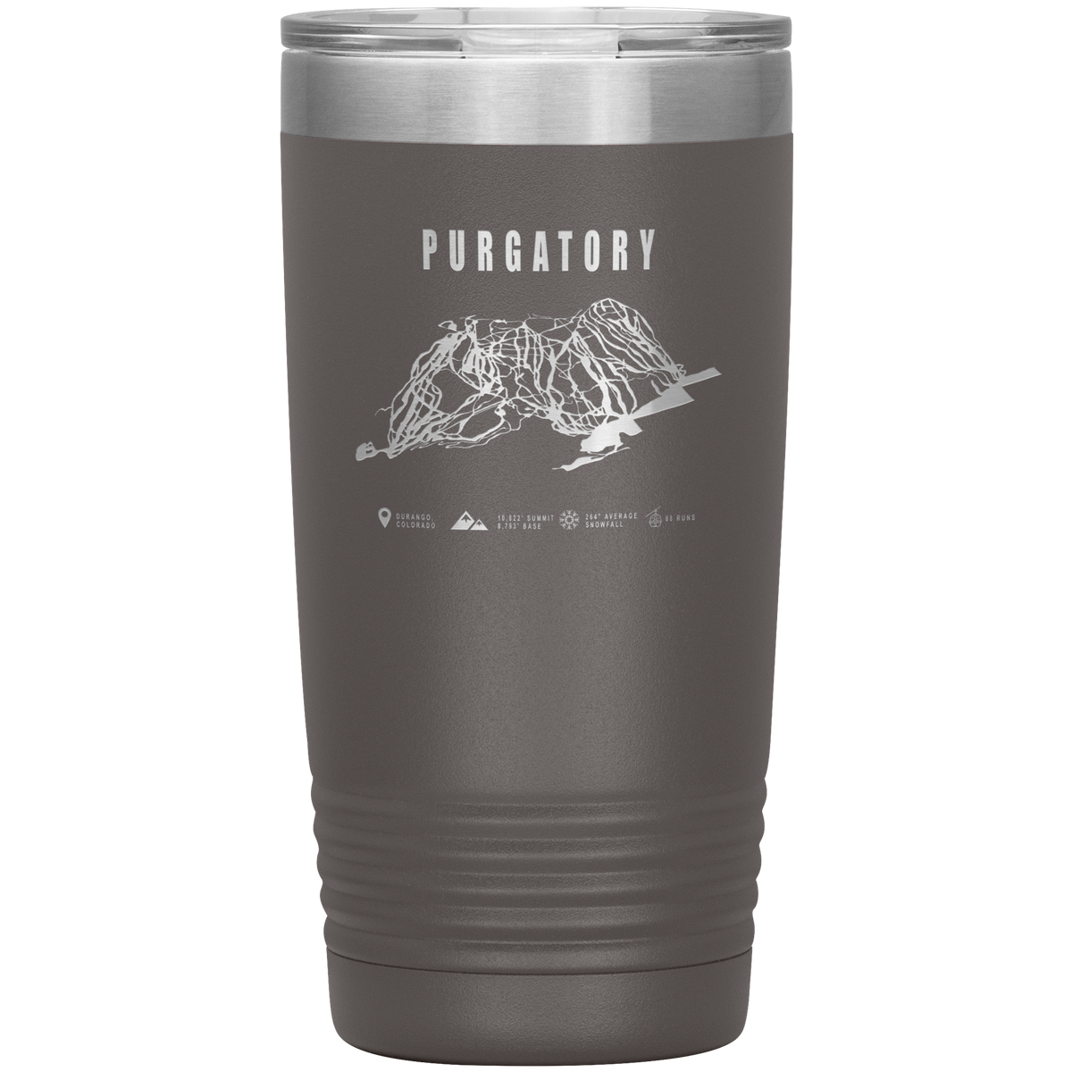 Purgatory Colorado Ski Trail Map 20oz Tumbler - Powderaddicts