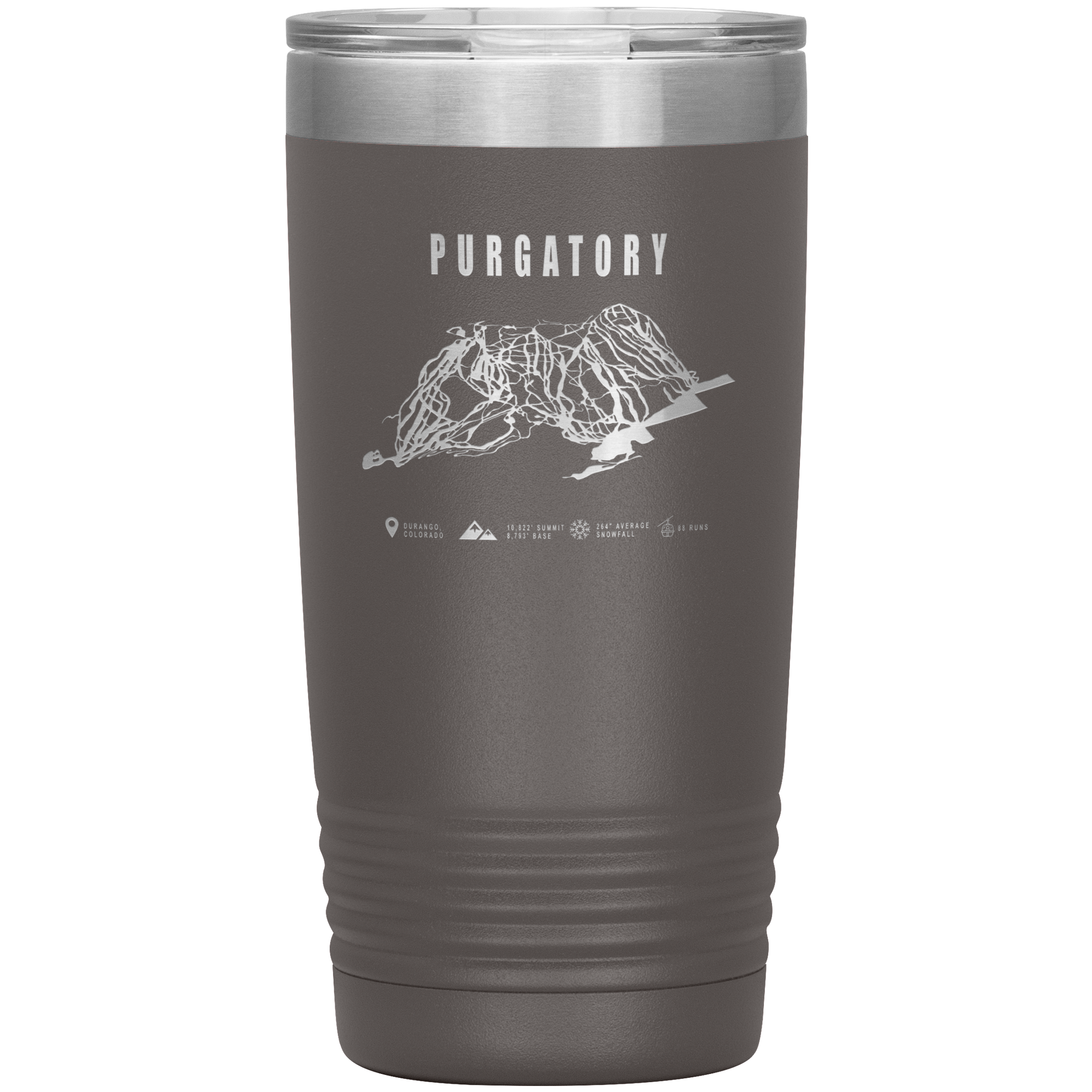 Purgatory Colorado Ski Trail Map 20oz Tumbler - Powderaddicts