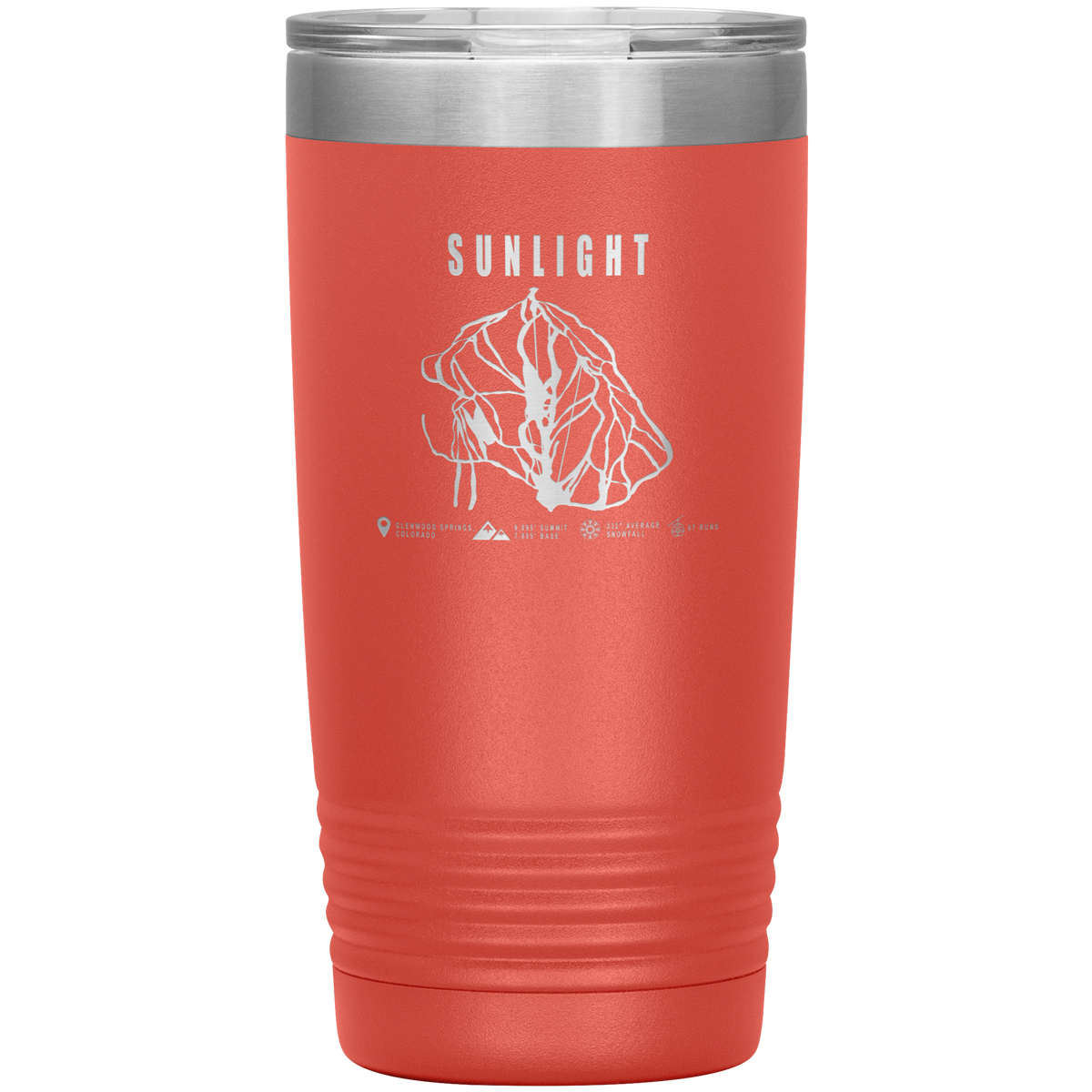Sunlight Colorado Ski Trail Map 20oz Tumbler - Powderaddicts