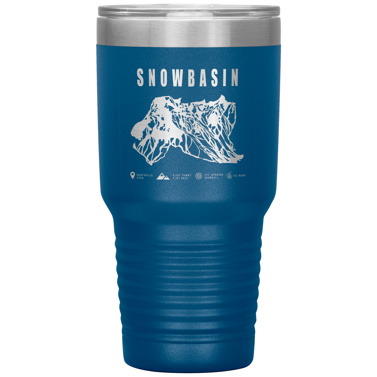 Snowbasin, Utah Ski Trail Map - 30oz Tumbler - Powderaddicts