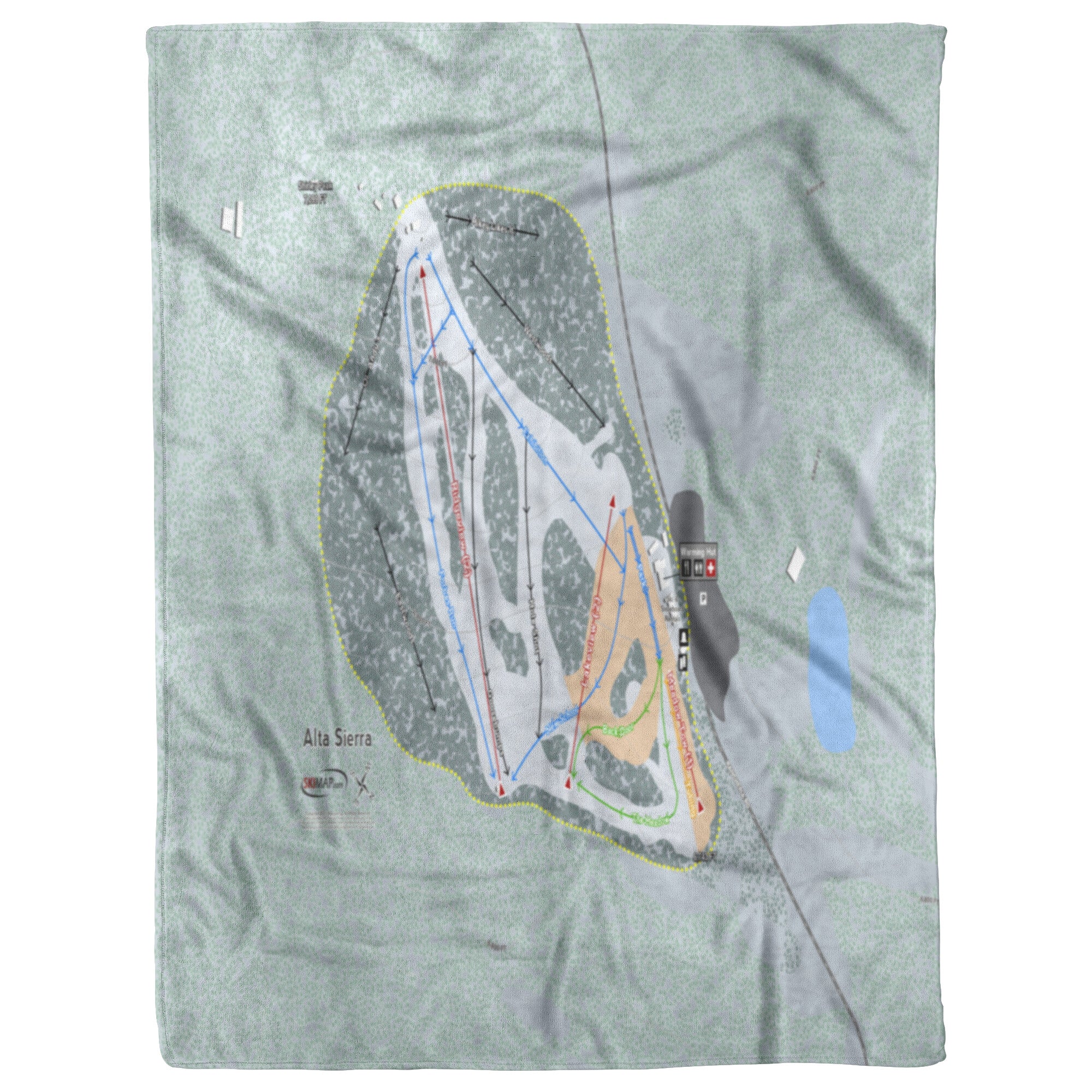 Alta Sierra , California Ski Trail Map Blanket