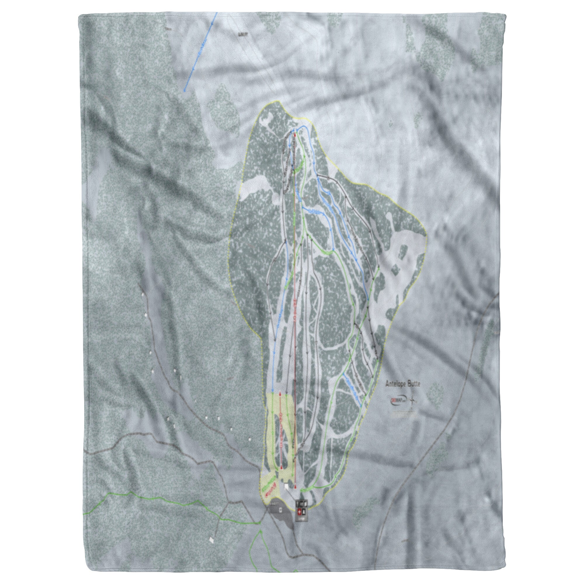 Antelope Butte, Wyoming Ski Trail Map Blanket
