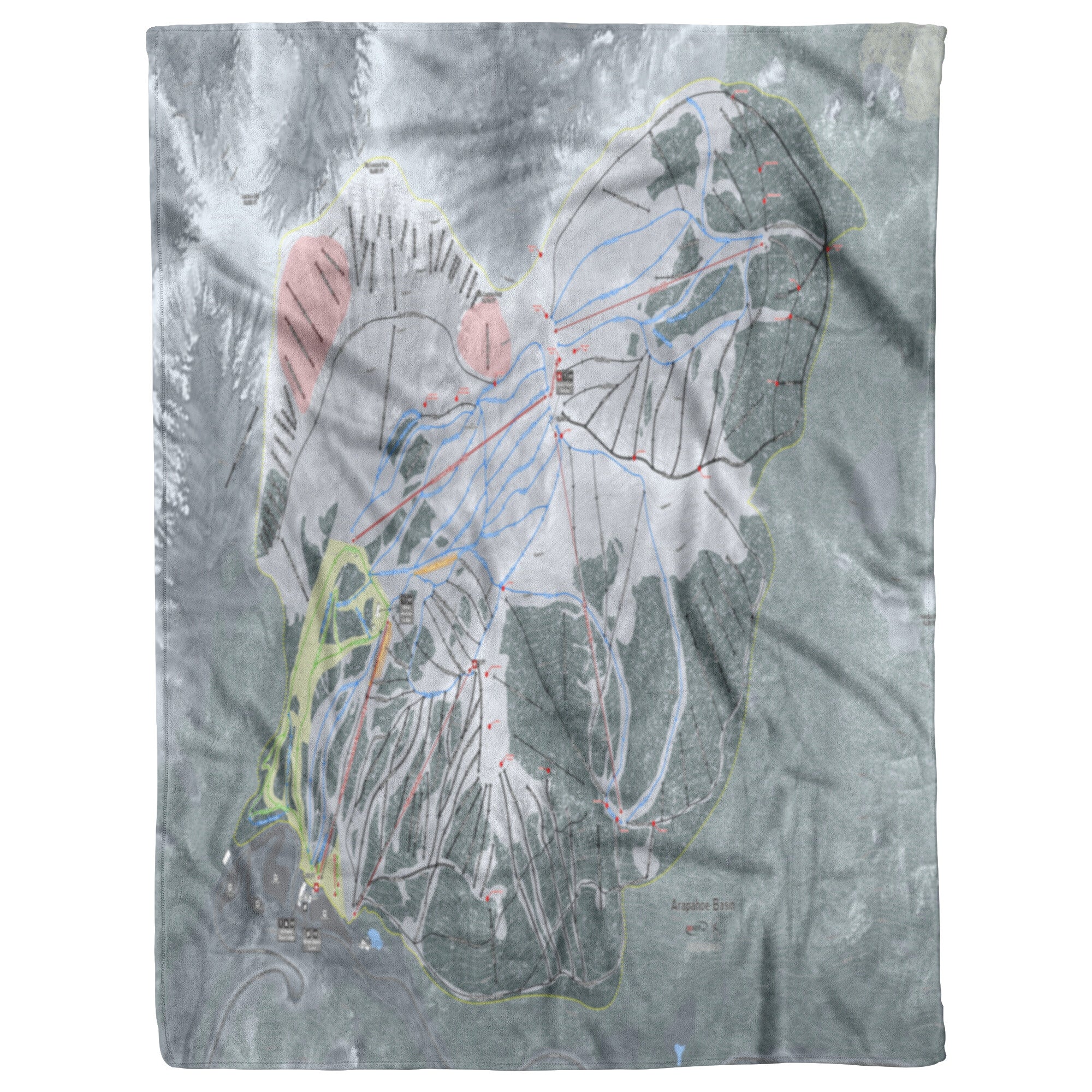 Arapahoe Basin, Colorado Ski Trail Map Blanket