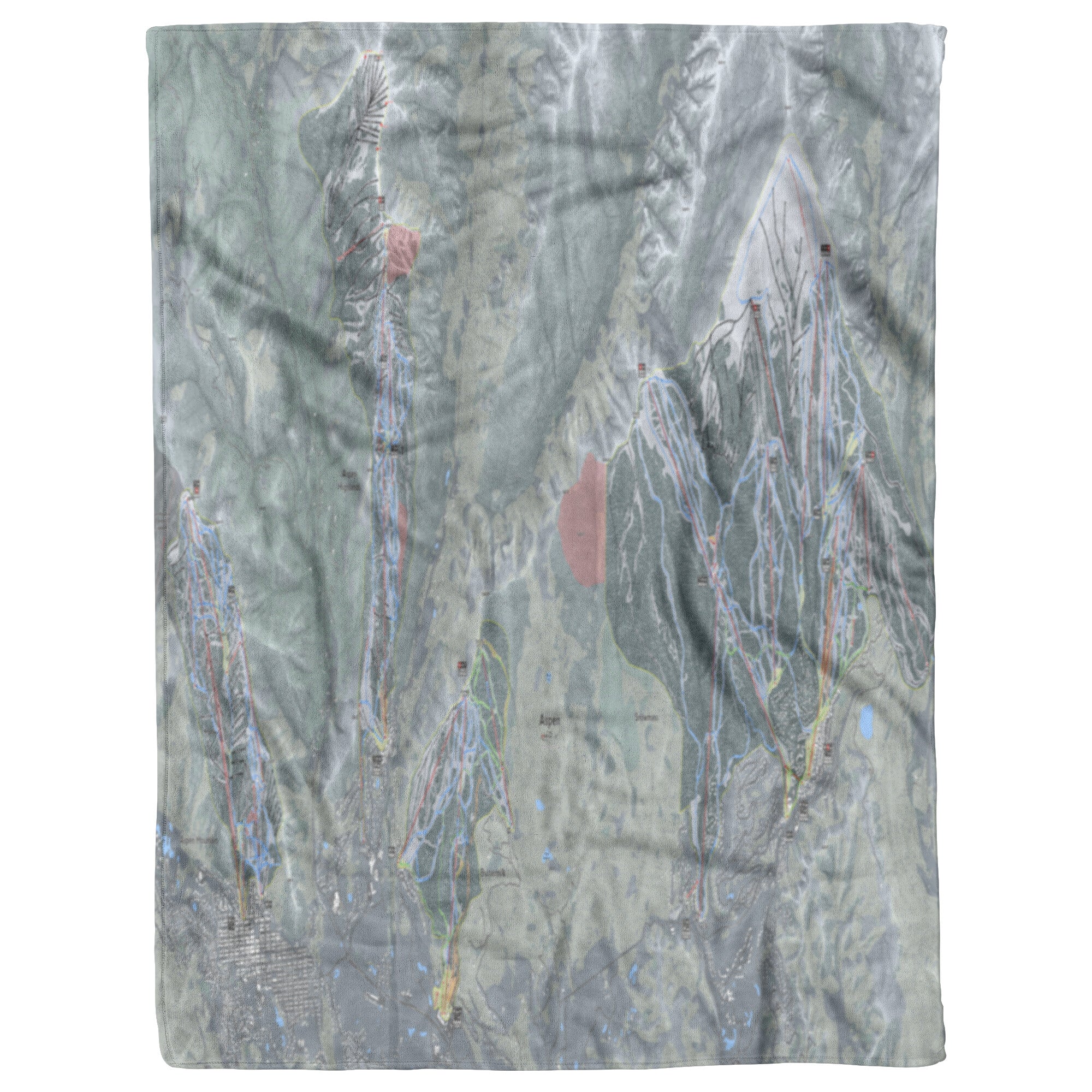Aspen Snowmass, Colorado Ski Trail Map Blanket