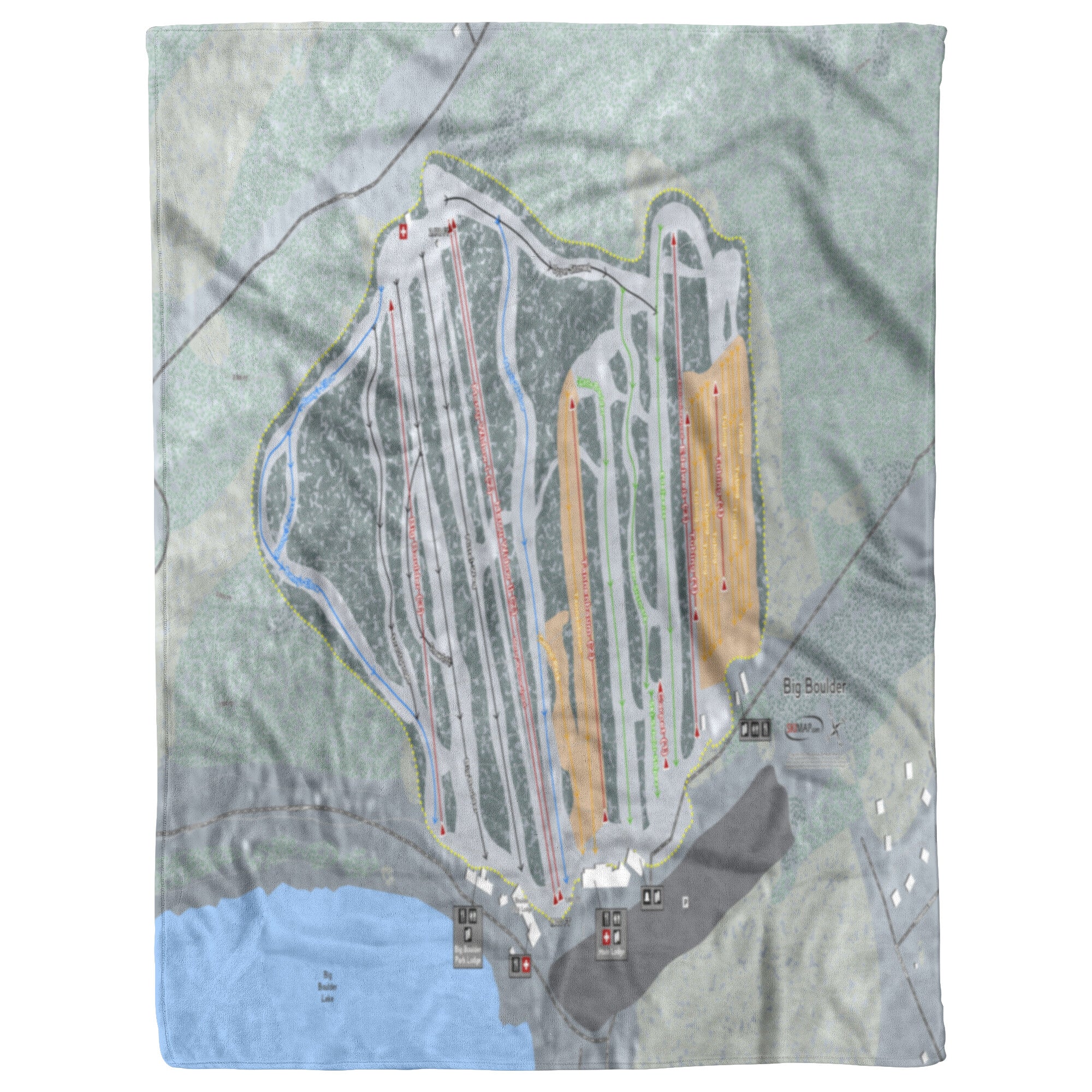 Big Boulder, Pennsylvania Ski Trail Map Blanket
