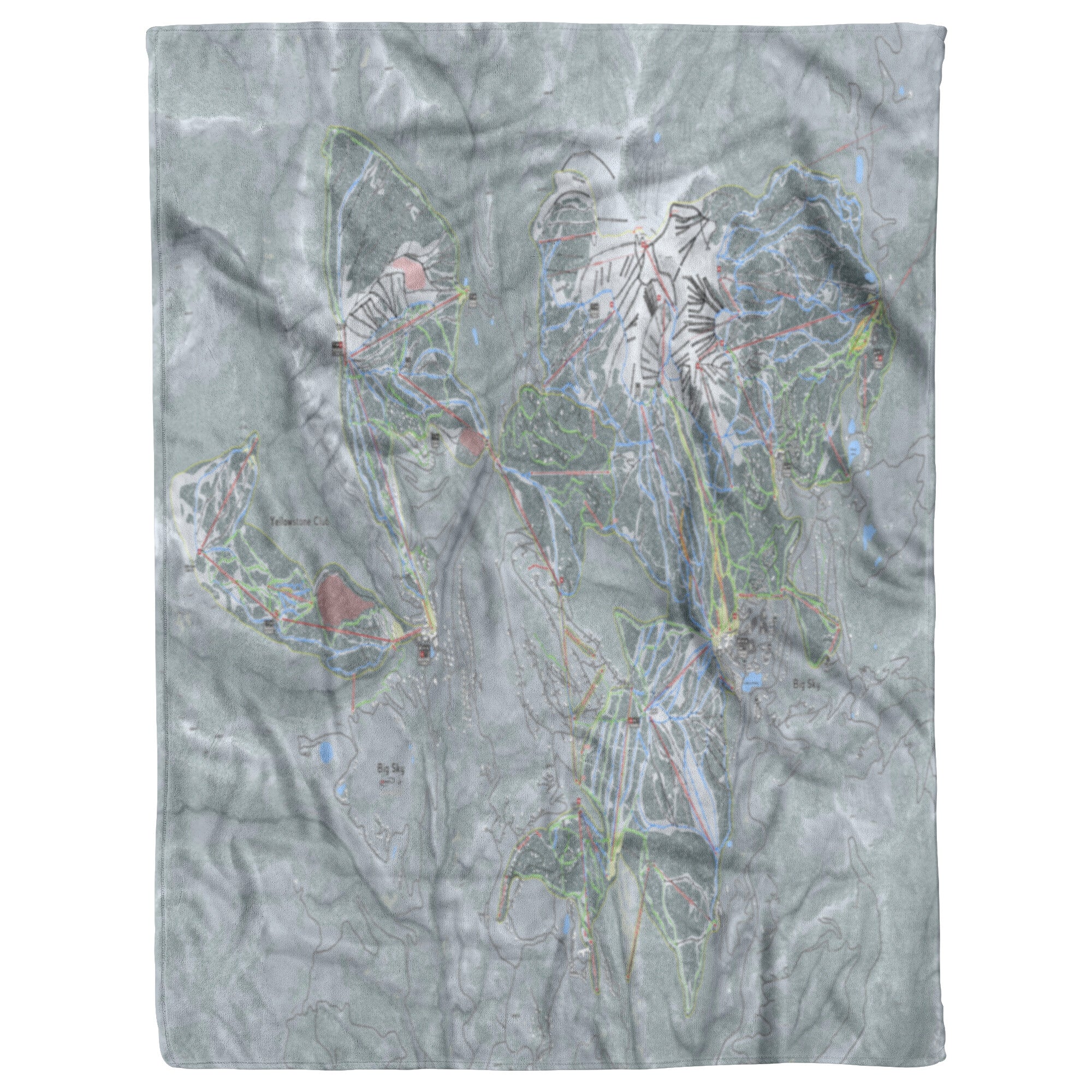 Big Sky Combo, montana Ski Trail Map Blanket