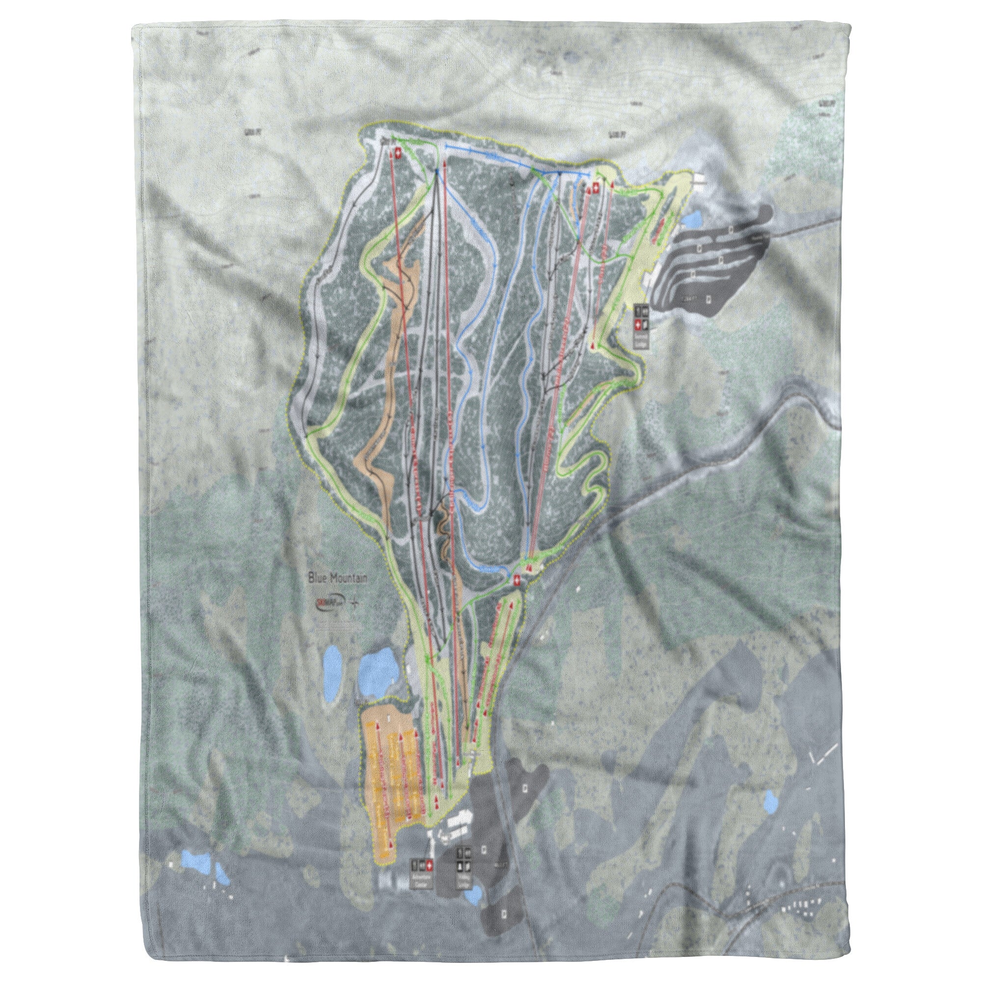 Blue Mountain, Pennsylvania Ski Trail Map Blanket
