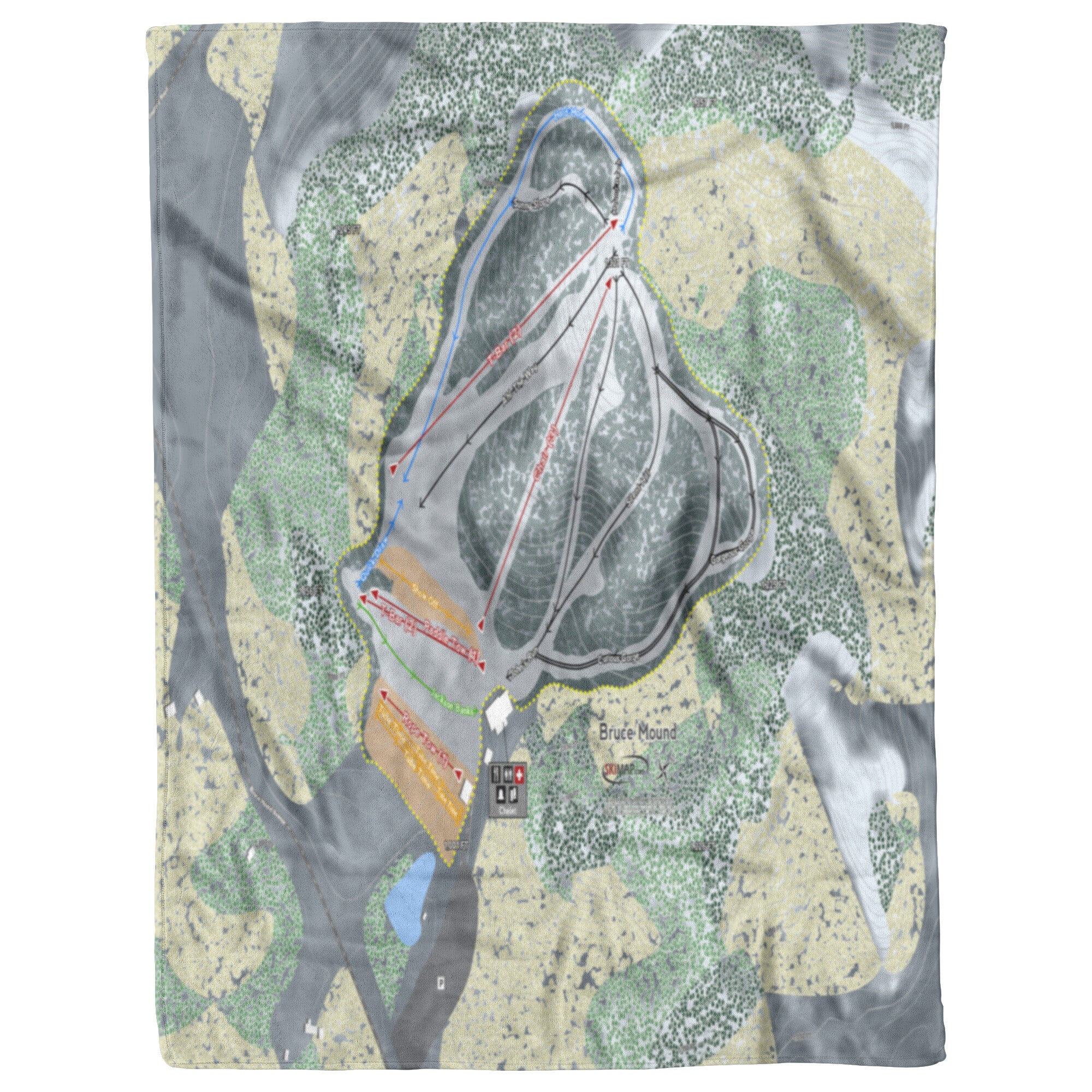 Bruce Mound, Wisconsin Ski Trail Map Blanket Powderaddicts