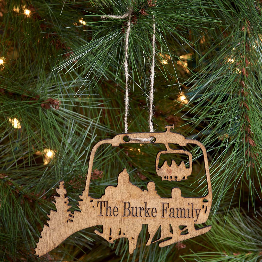 PERSONALIZED Chairlift Ski &amp; Snowboard Family Christmas Ornament (🇺🇸  Made In The USA) - Powderaddicts
