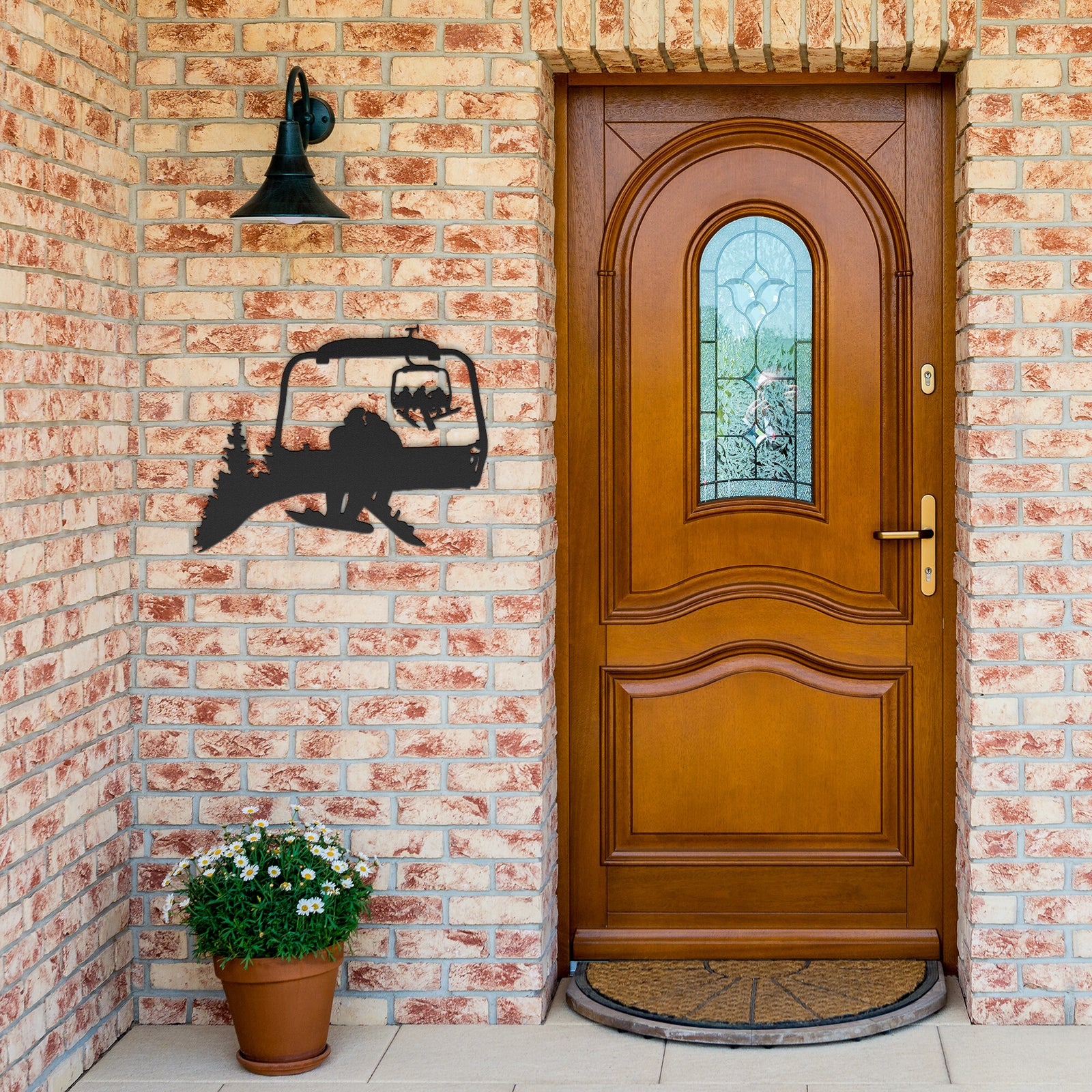 PERSONALIZED CHAIRLIFT SNOWBOARDING COUPLE METAL WALL ART (🇺🇸 MADE IN THE USA)