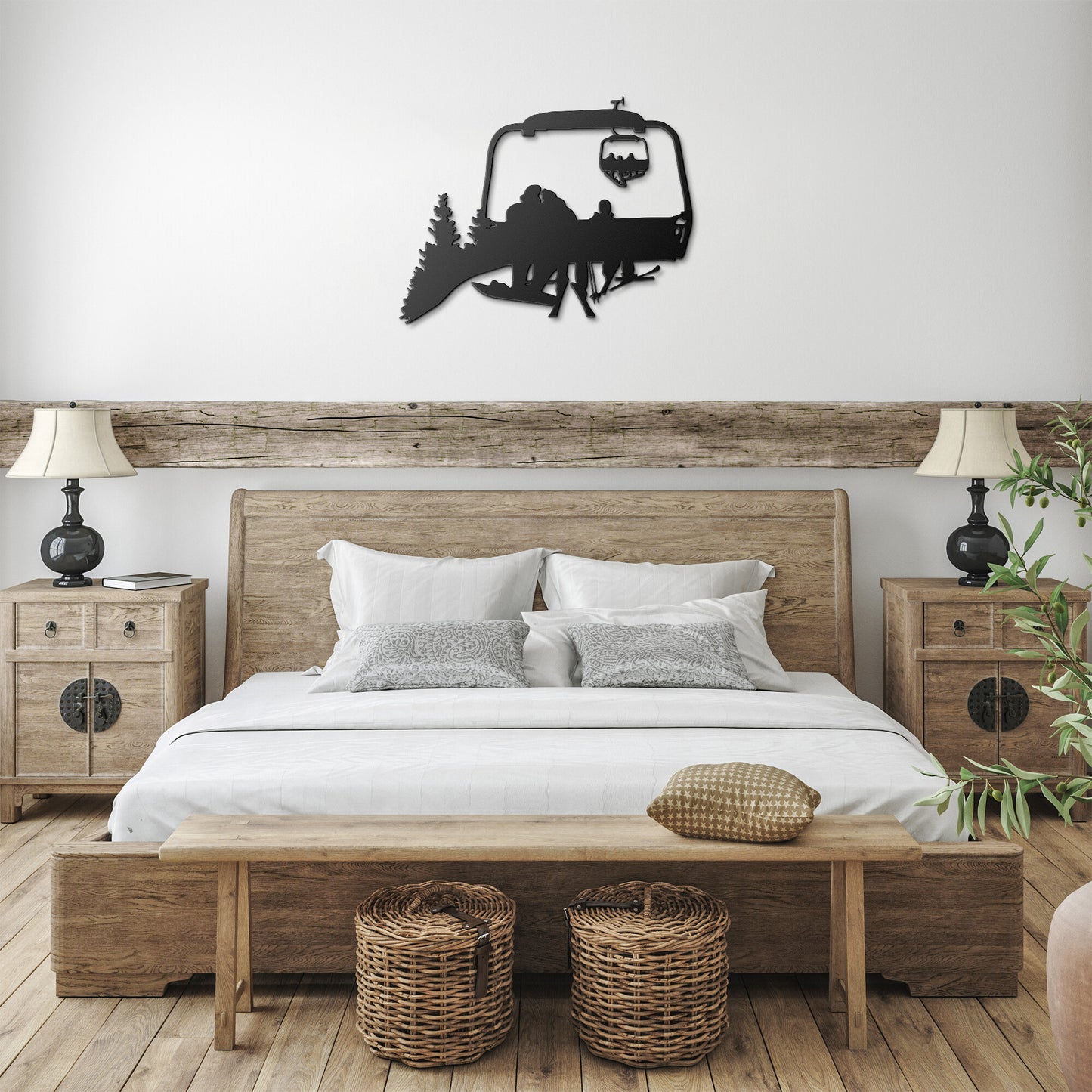PERSONALIZED CHAIRLIFT SKI & SNOWBOARD FAMILY METAL WALL ART, 1 SNOWBOARDING DAD, 1 SKIING MOM, 1 SKIING CHILD  (🇺🇸 MADE IN THE USA) - Powderaddicts
