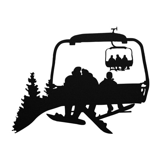 PERSONALIZED CHAIRLIFT SNOWBOARD FAMILY METAL WALL ART, 2 SNOWBOARDING PARENTS 1 SNOWBOARDING CHILD  (🇺🇸 MADE IN THE USA) - Powderaddicts