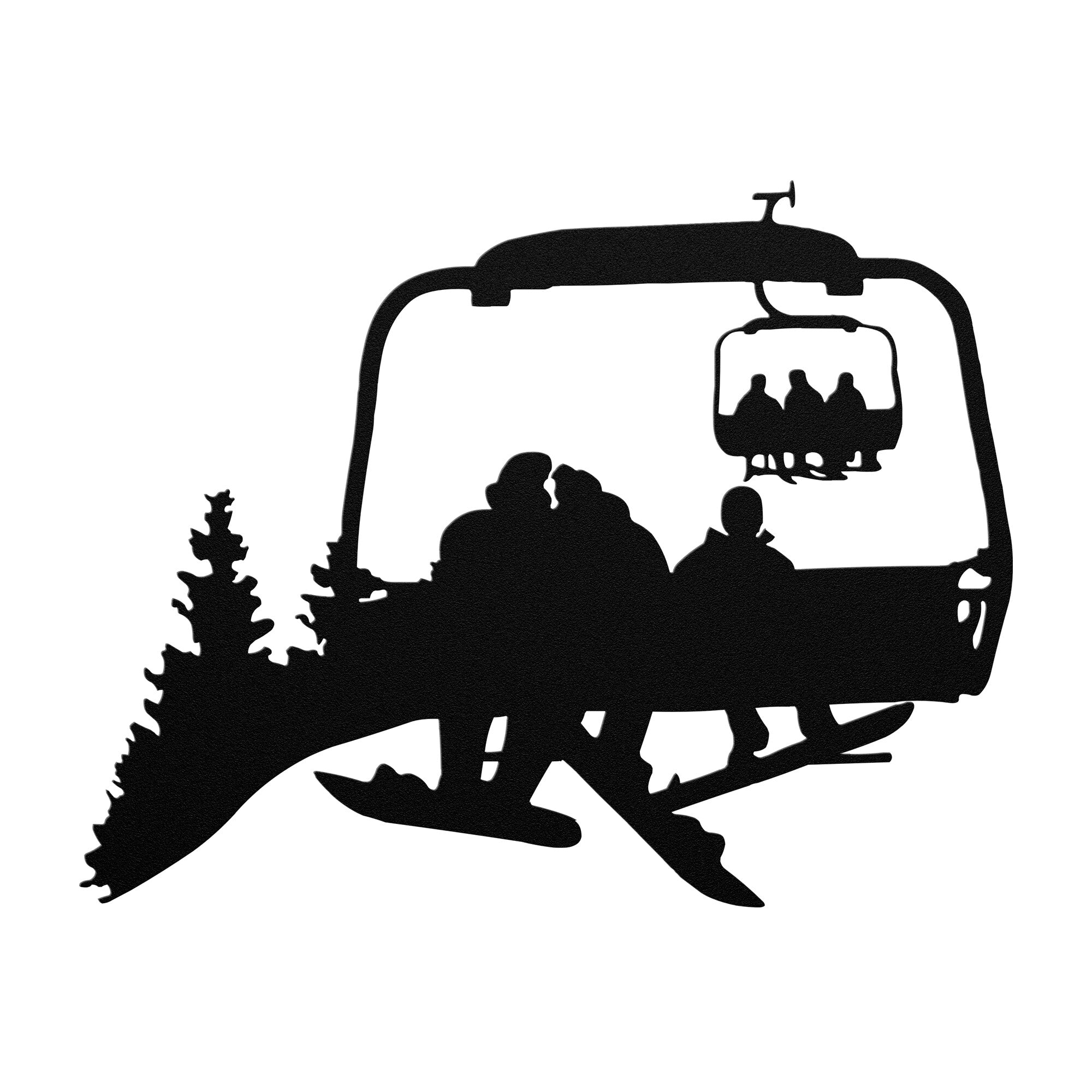 PERSONALIZED CHAIRLIFT SNOWBOARD FAMILY METAL WALL ART, 2 SNOWBOARDING PARENTS 1 SNOWBOARDING CHILD  (🇺🇸 MADE IN THE USA)