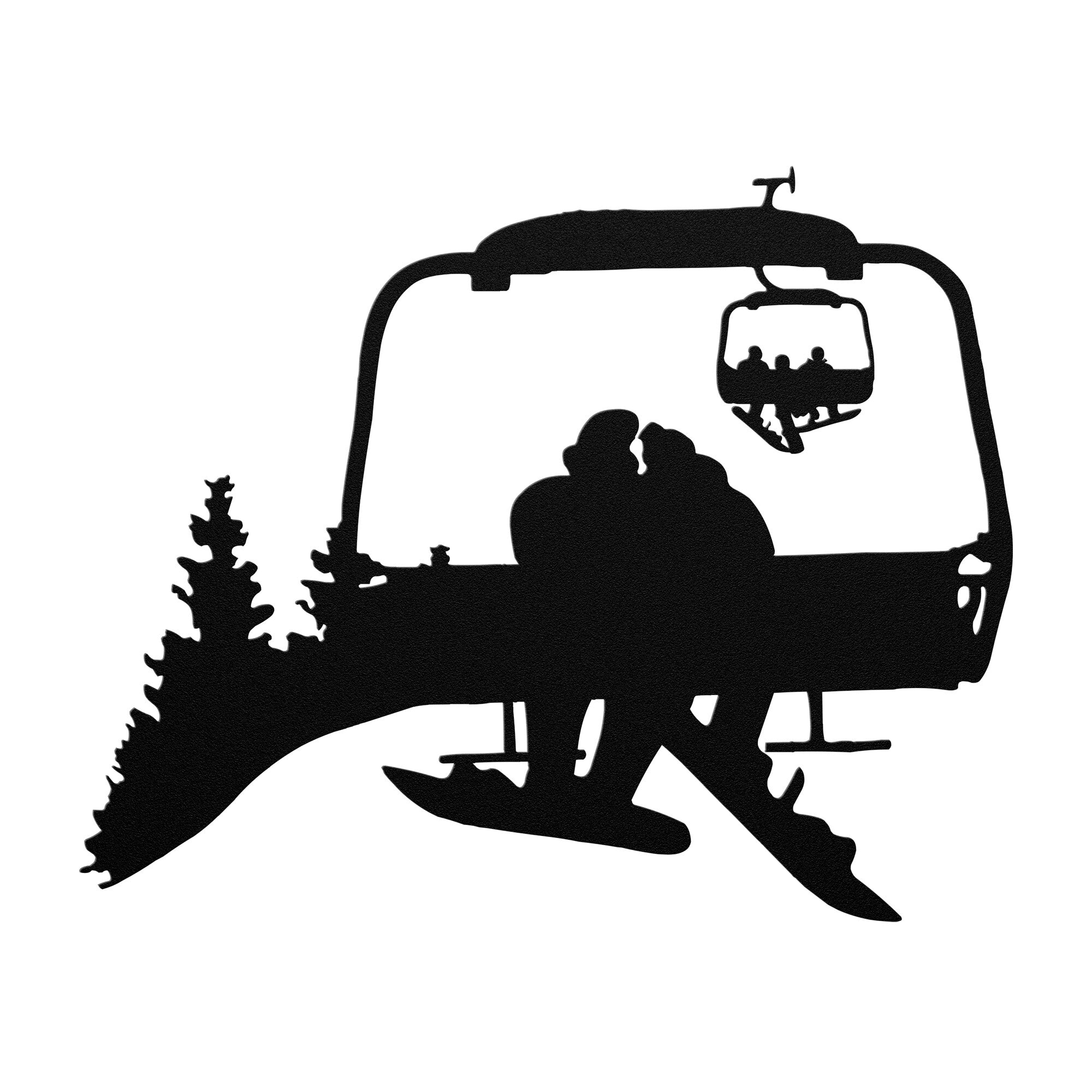 CHAIRLIFT SNOWBOARD COUPLE METAL WALL ART (🇺🇸 MADE IN THE USA)