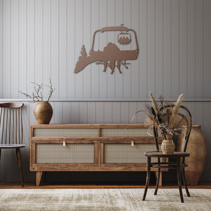 PERSONALIZED CHAIRLIFT SKIING COUPLE METAL WALL ART (🇺🇸 MADE IN THE USA) - Powderaddicts