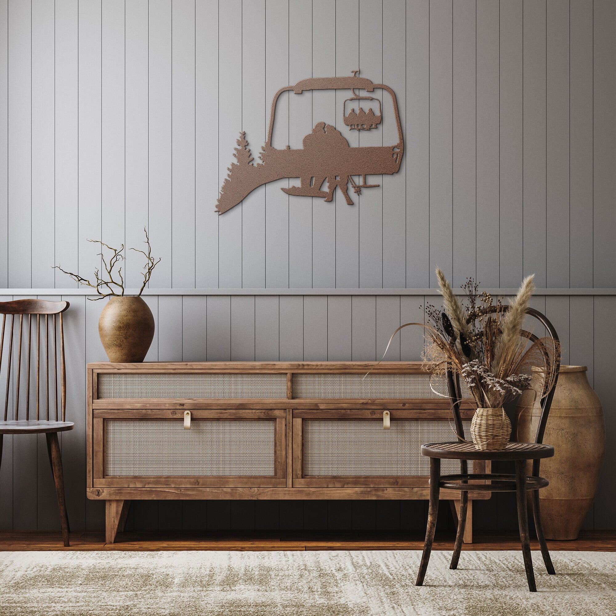 PERSONALIZED CHAIRLIFT SKI & SNOWBOARD COUPLE METAL WALL ART (🇺🇸 MADE IN THE USA)