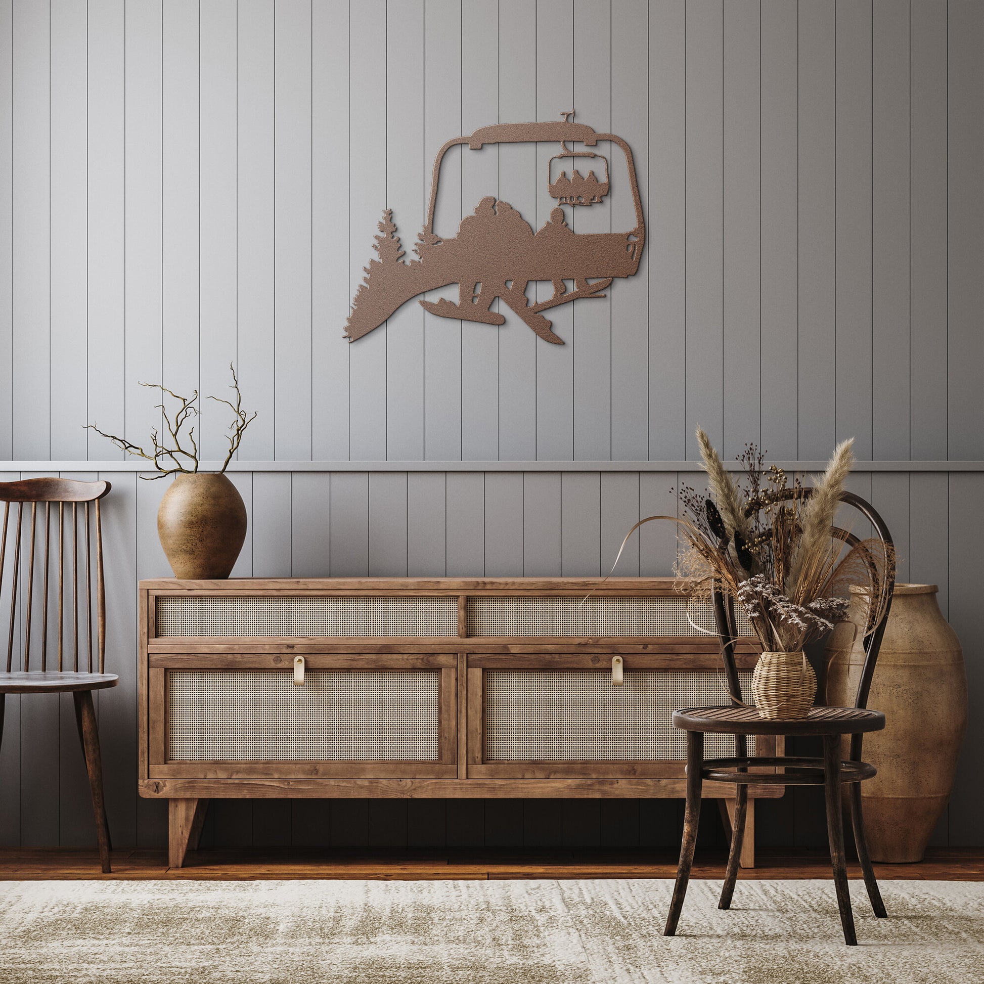 PERSONALIZED CHAIRLIFT SNOWBOARD FAMILY METAL WALL ART, 2 SNOWBOARDING PARENTS 1 SNOWBOARDING CHILD  (🇺🇸 MADE IN THE USA) - Powderaddicts
