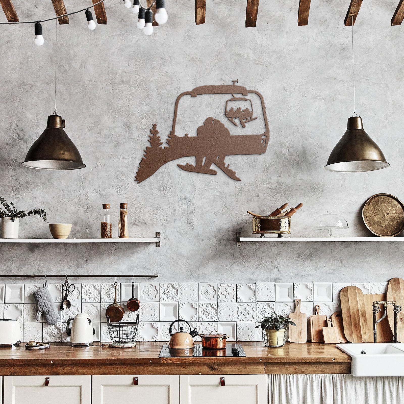 PERSONALIZED CHAIRLIFT SNOWBOARDING COUPLE METAL WALL ART (🇺🇸 MADE IN THE USA)