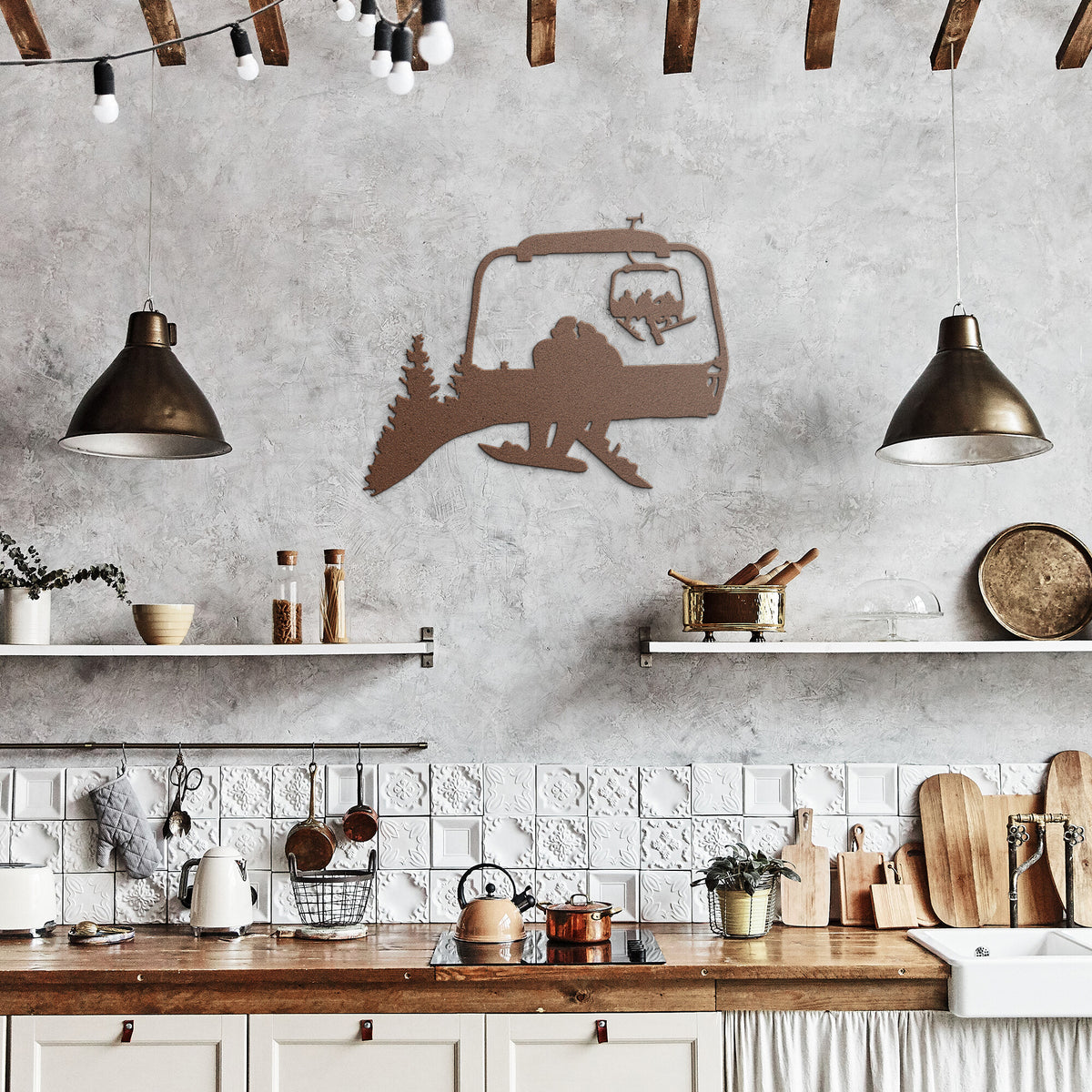 PERSONALIZED CHAIRLIFT COUPLE METAL WALL ART (🇺🇸 MADE IN THE USA)