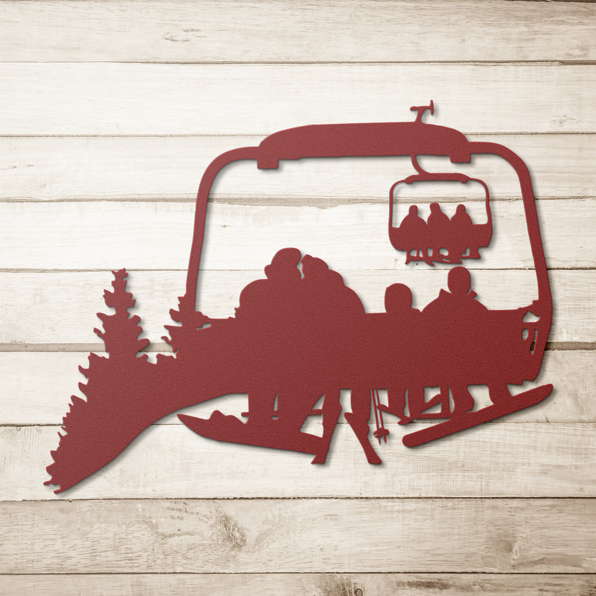 PERSONALIZED CHAIRLIFT SKI &amp; SNOWBOARD FAMILY METAL WALL ART, 1 SNOWBOARDING DAD, 1 SKIING MOM, 1 SNOWBOARDING CHILD, 1 SKIING CHILD  (🇺🇸 MADE IN THE USA)