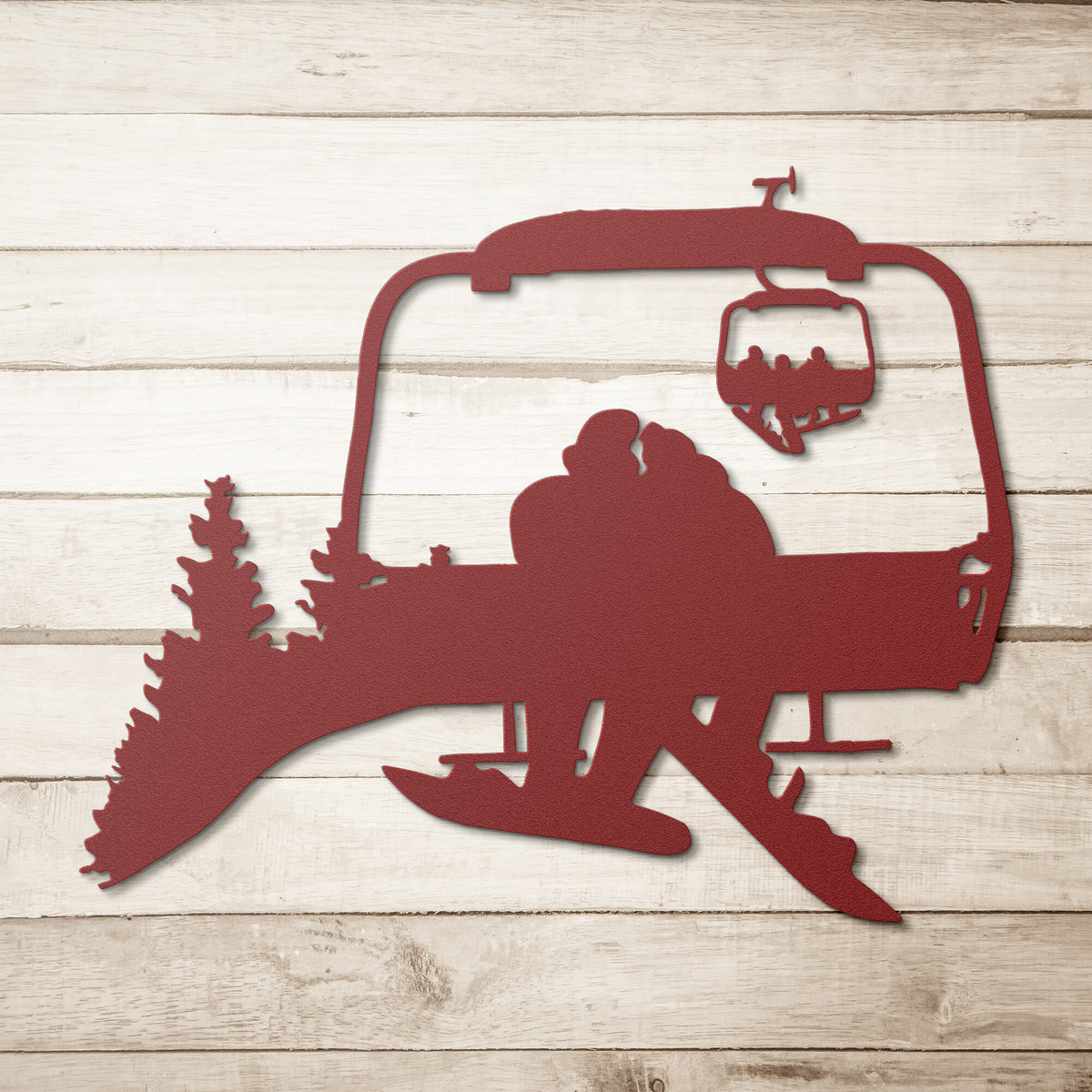 CHAIRLIFT COUPLE METAL WALL ART (🇺🇸 MADE IN THE USA)
