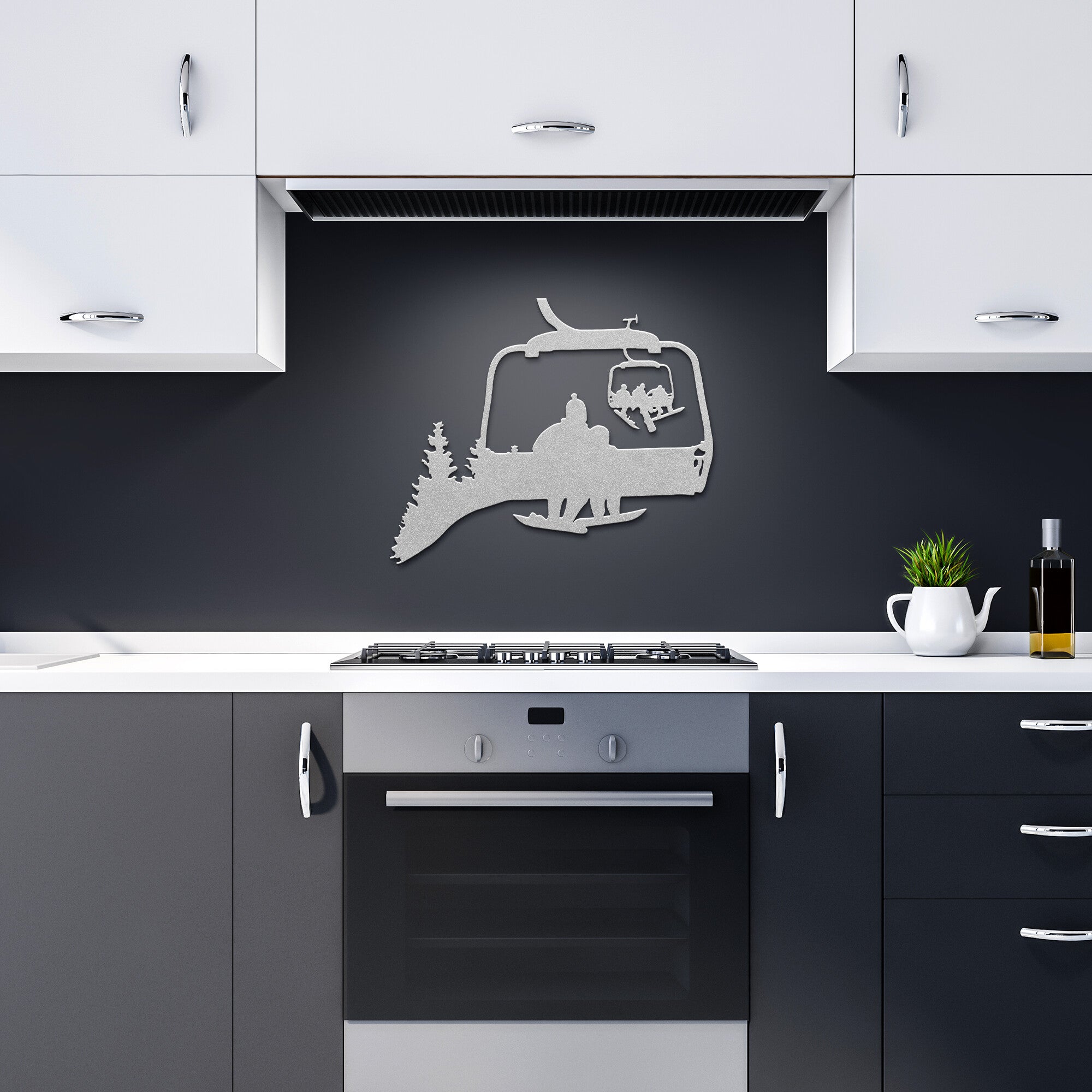 PERSONALIZED CHAIRLIFT SNOWBOARDING FAMILY METAL WALL ART 1 SNOWBOARDING MOM 1 SNOWBOARDING CHILD (🇺🇸 MADE IN THE USA)