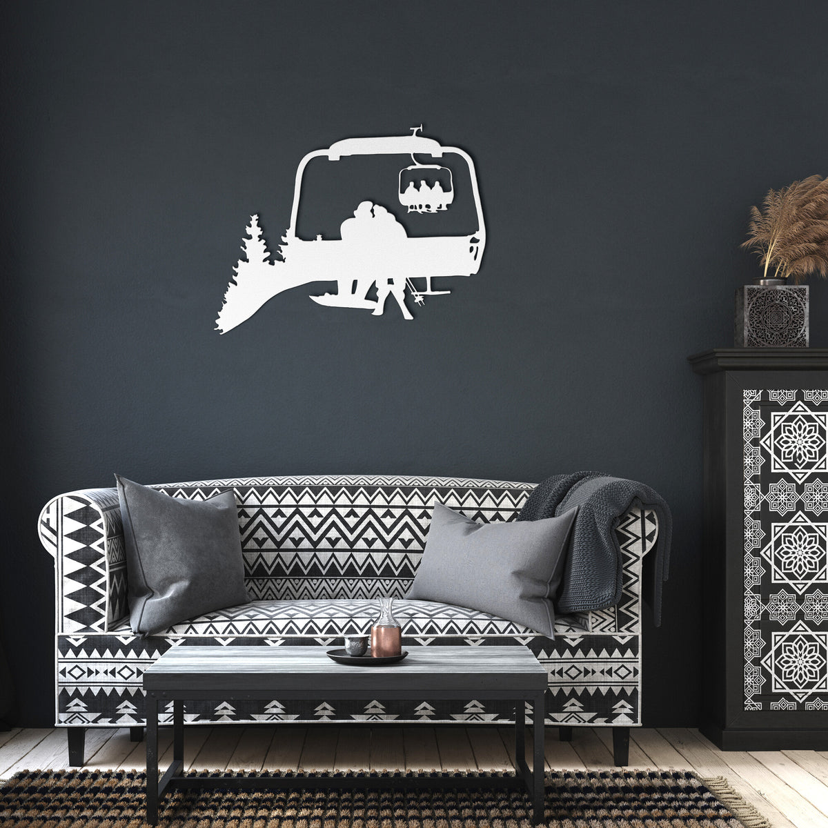 PERSONALIZED CHAIRLIFT SKI &amp; SNOWBOARD COUPLE METAL WALL ART (🇺🇸 MADE IN THE USA)