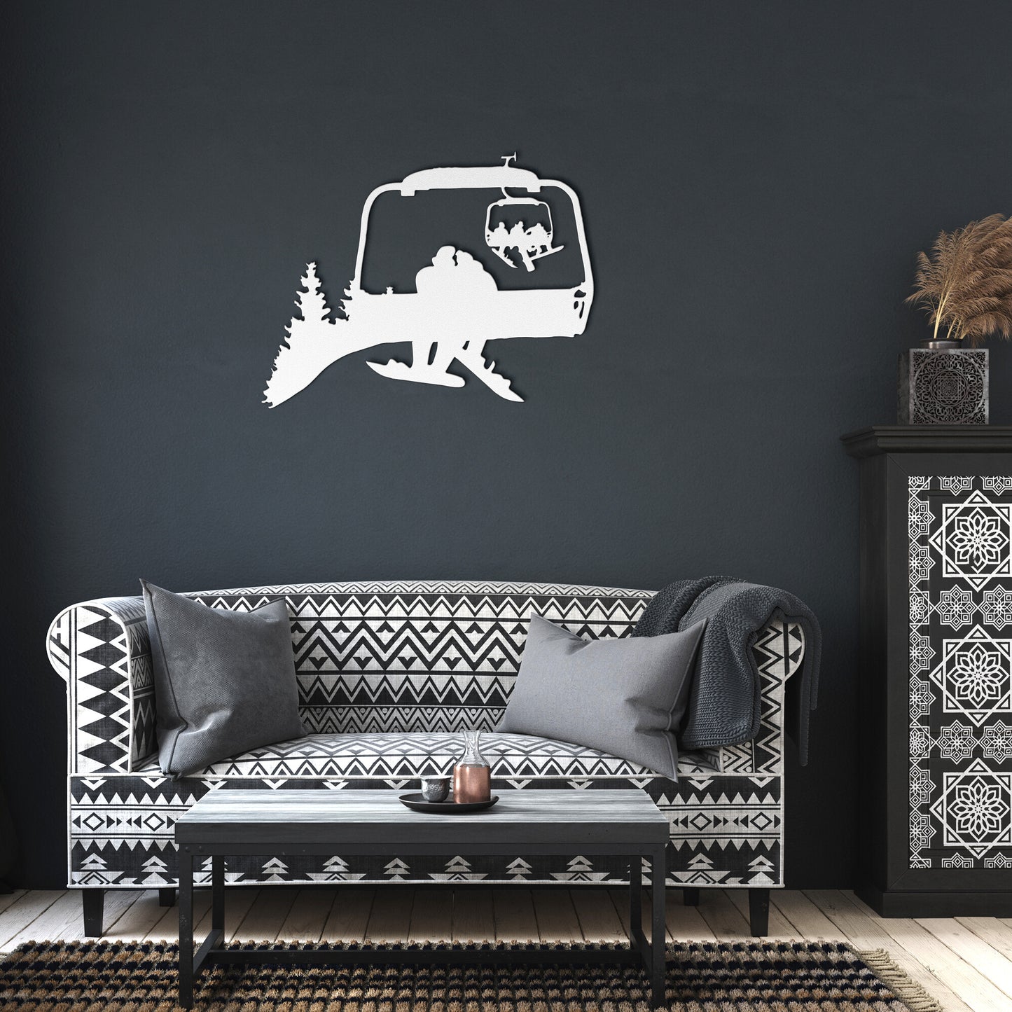 PERSONALIZED CHAIRLIFT SNOWBOARDING COUPLE METAL WALL ART (🇺🇸 MADE IN THE USA) - Powderaddicts
