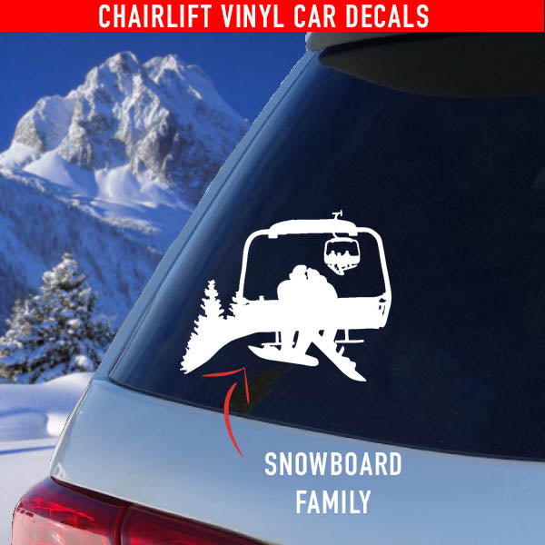 Chairlift Ski & Snowboard Car Decals - Family / Couples - Powderaddicts