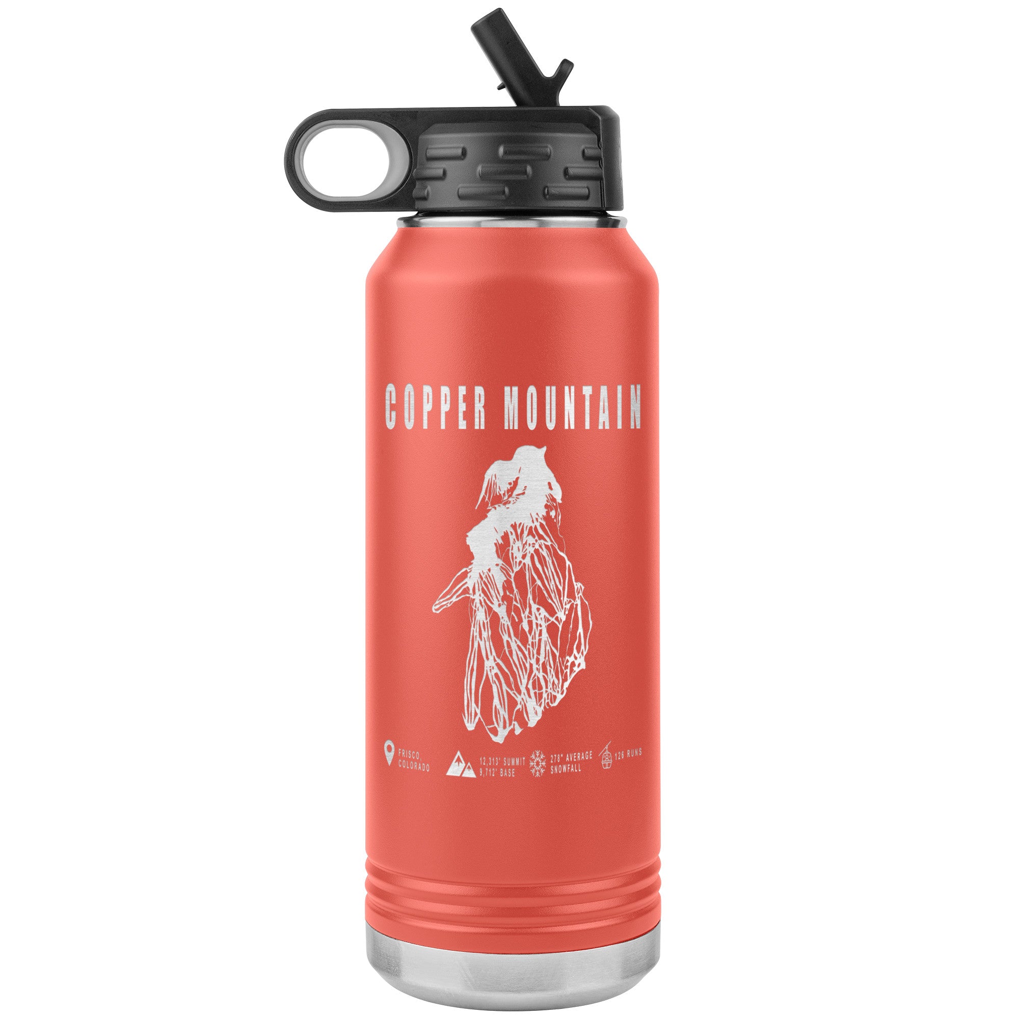 Copper Mountain Colorado Ski Resort Map 32oz Water Bottle Tumbler