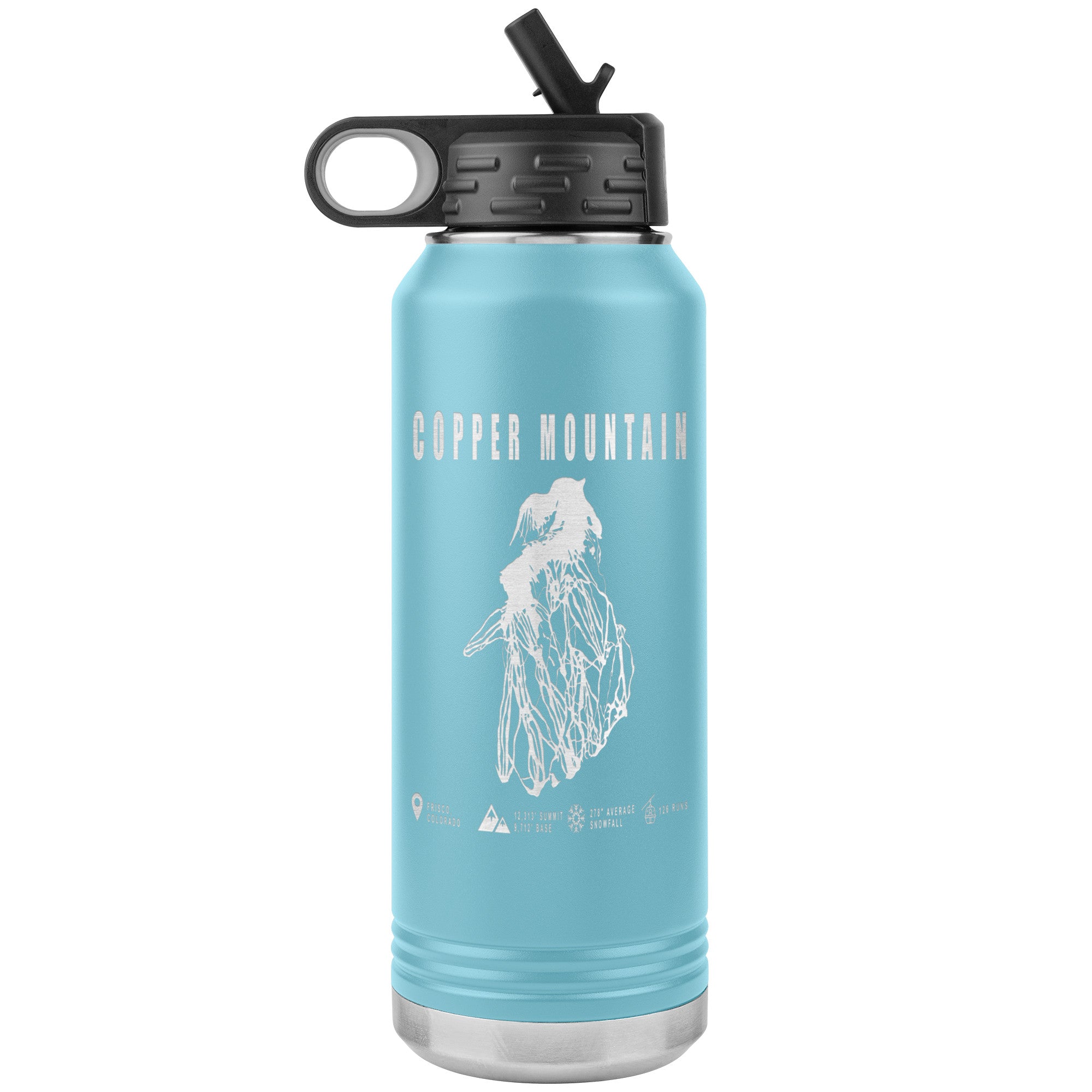 Copper Mountain Colorado Ski Resort Map 32oz Water Bottle Tumbler
