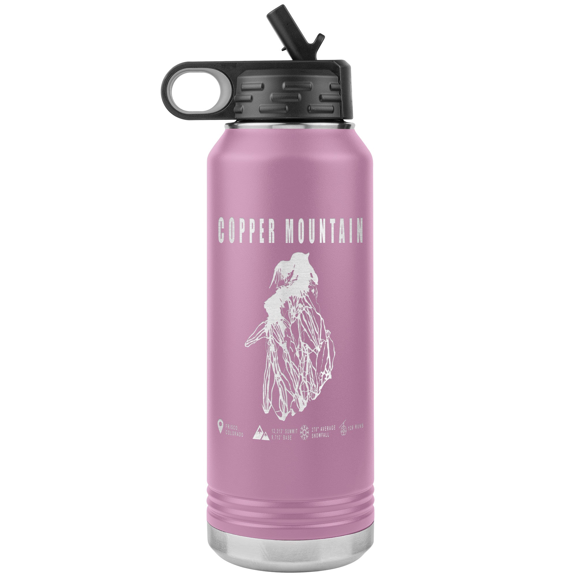 Copper Mountain Colorado Ski Resort Map 32oz Water Bottle Tumbler