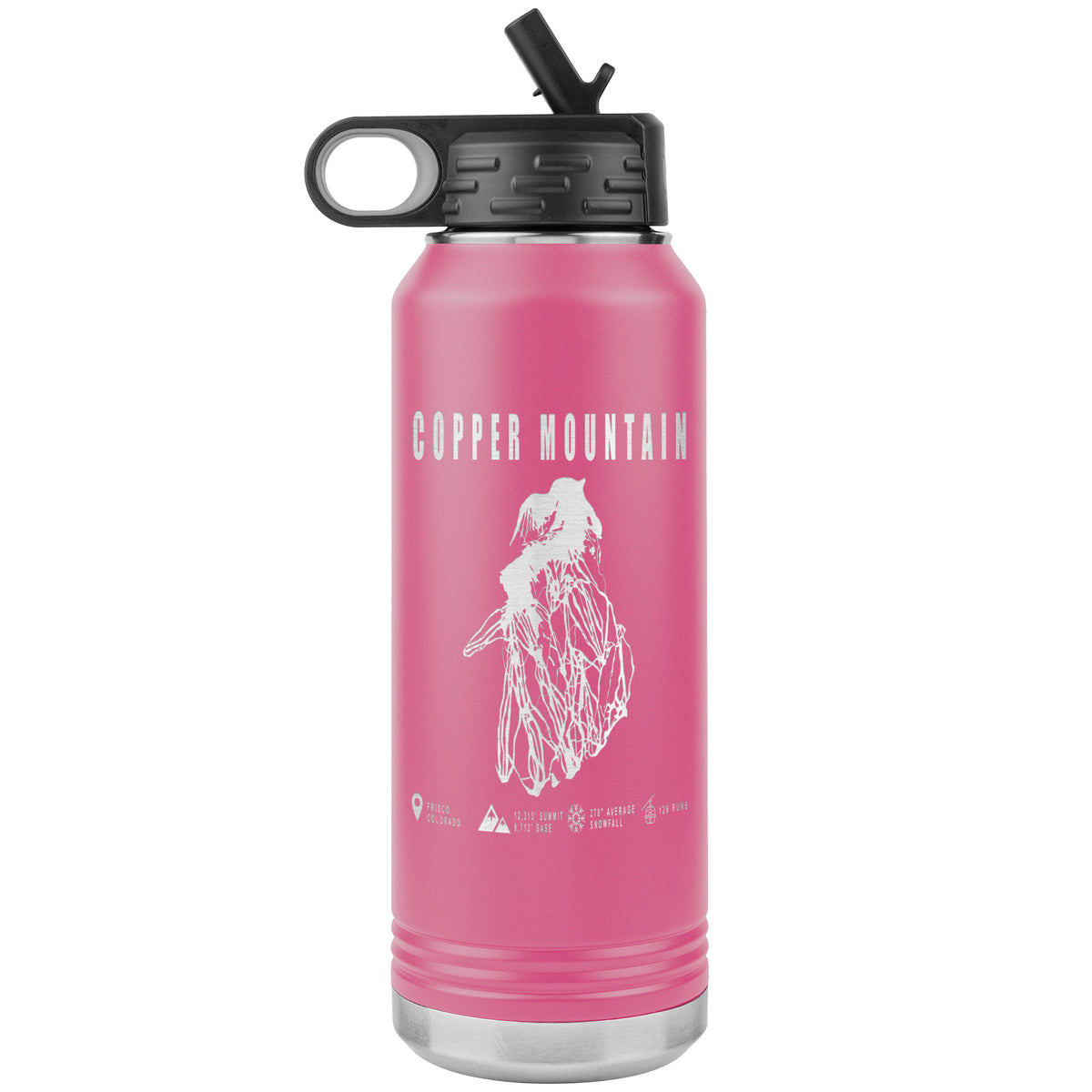 Copper Mountain Colorado Ski Resort Map 32oz Water Bottle Tumbler