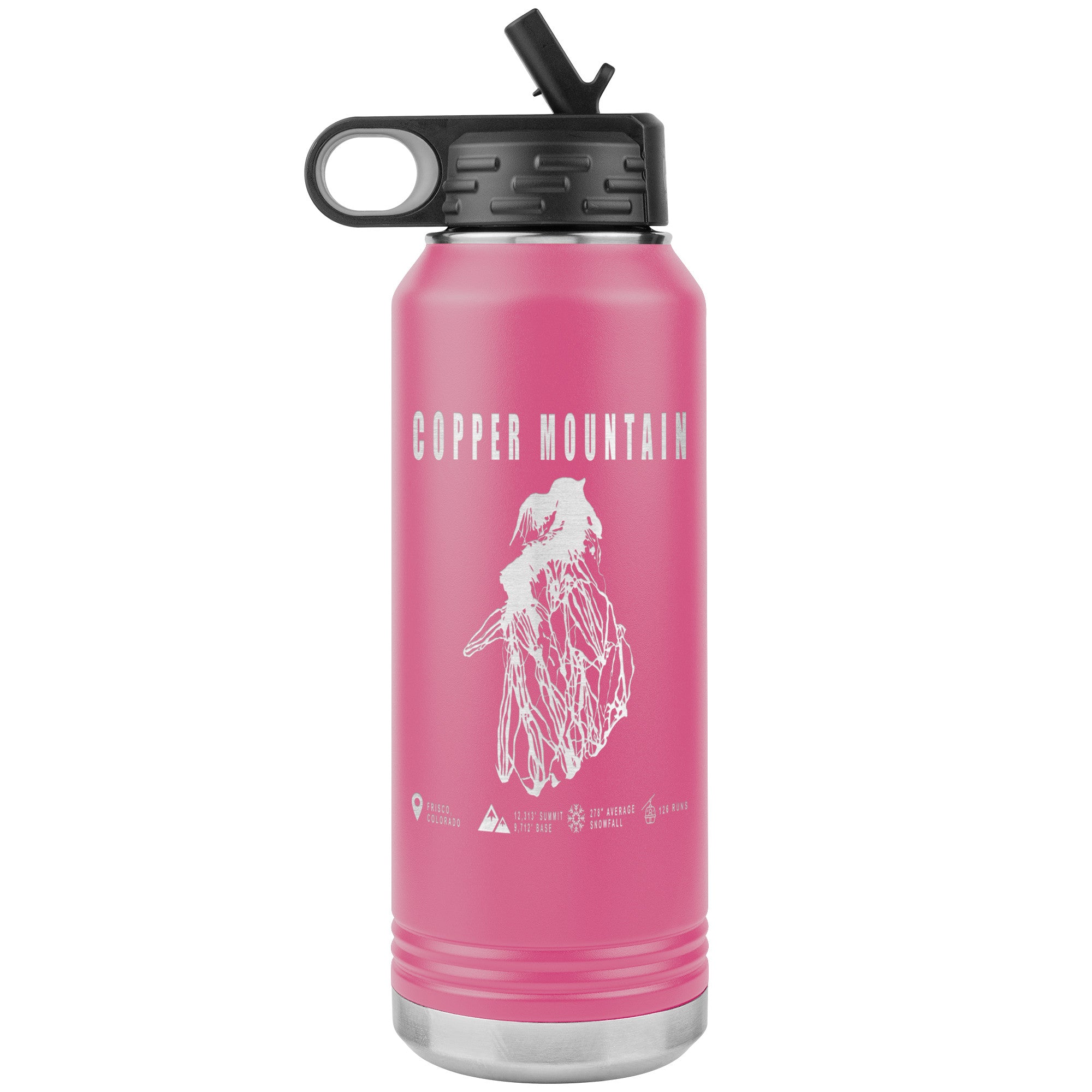Copper Mountain Colorado Ski Resort Map 32oz Water Bottle Tumbler