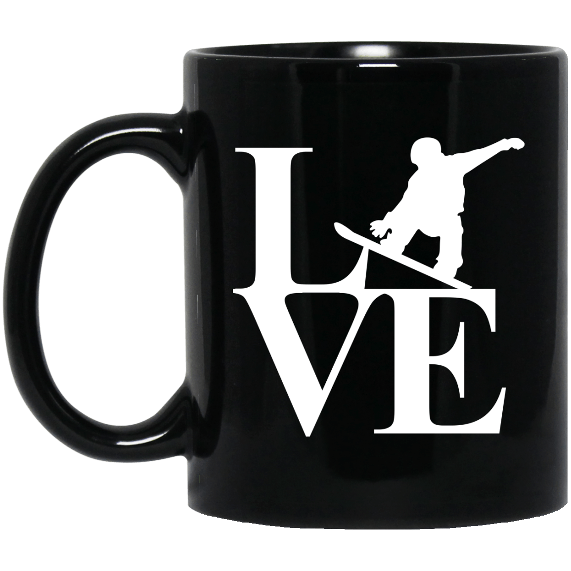 Love Snowboarding Black Mug - Powderaddicts