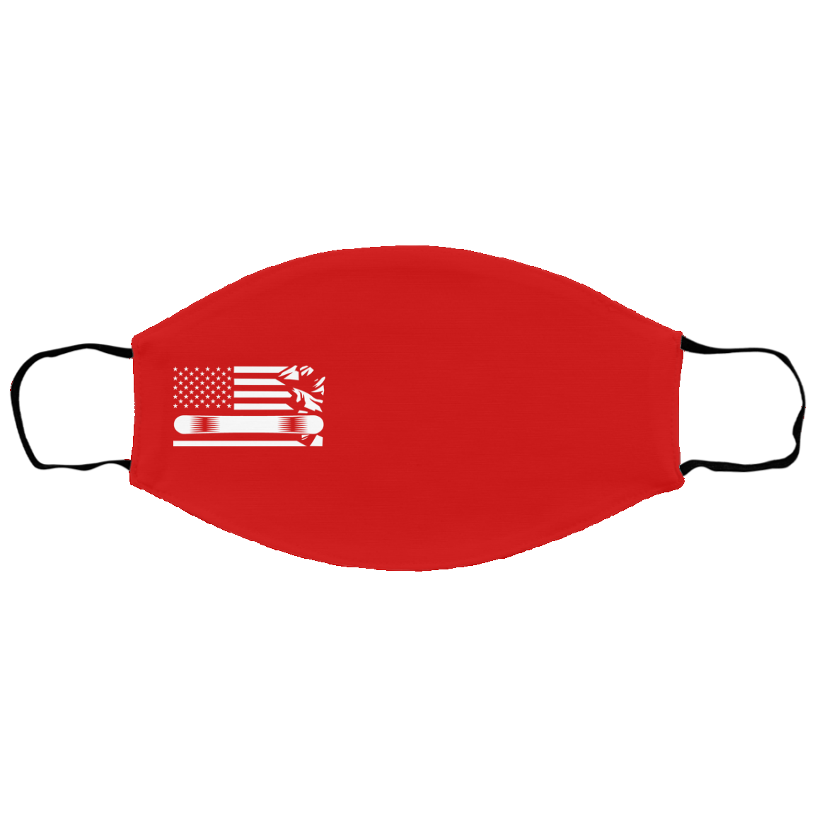 US Snowboard Flag All White Youth Face Mask - Powderaddicts