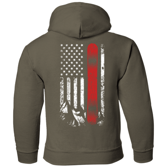 USA Snowboard Flag Youth Hoodies - Powderaddicts