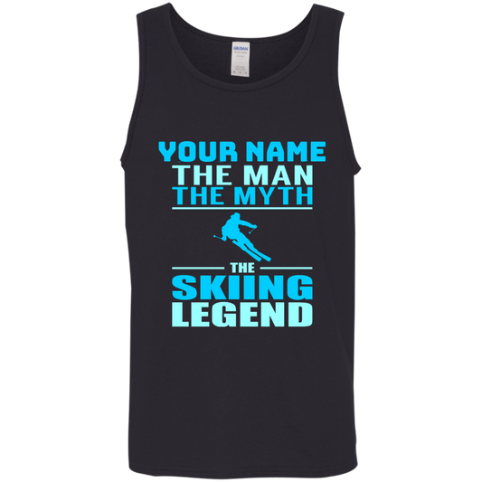 Personalized The Man The Myth The Skiing Legend Tank Tops - Powderaddicts