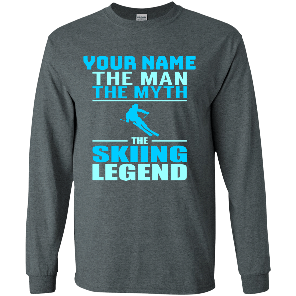 Personalized The Man The Myth The Skiing Legend Long Sleeves - Powderaddicts