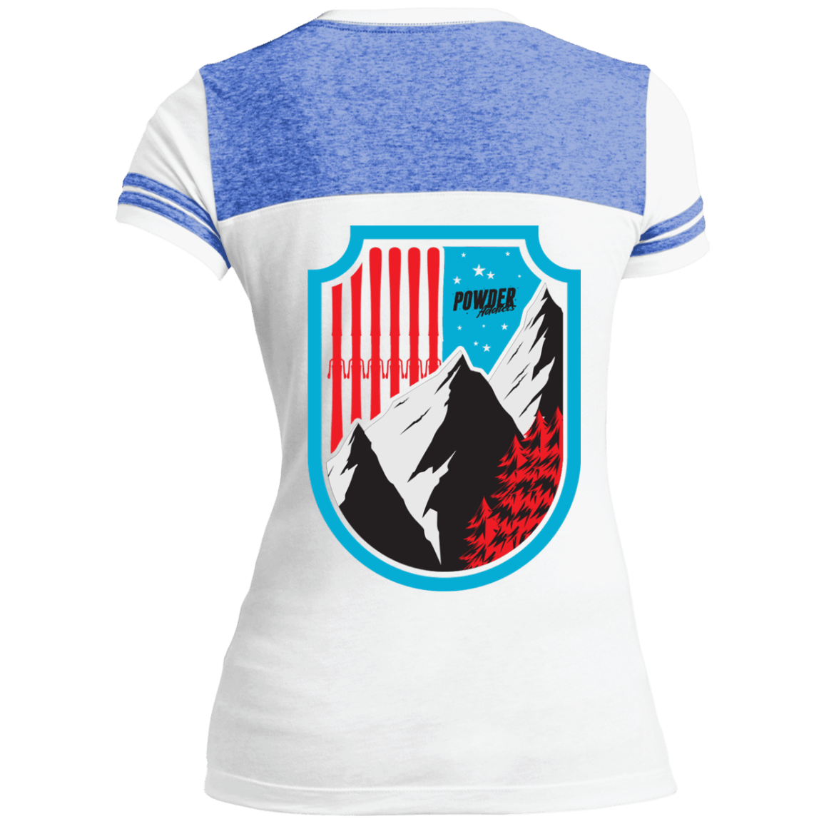 Ski Flag Ladies Tees and V-Neck - Powderaddicts
