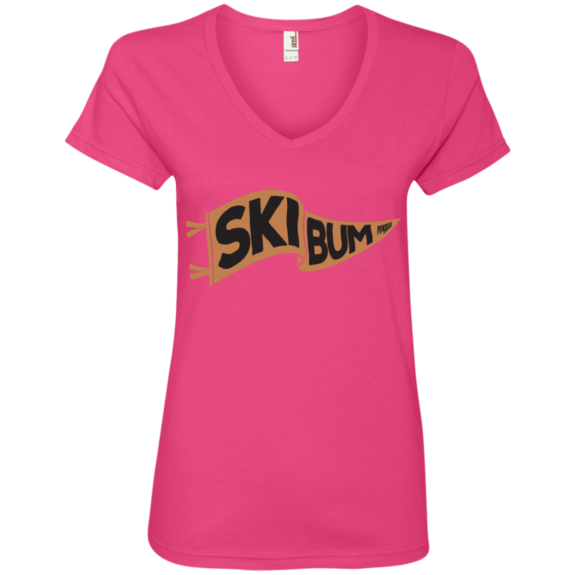 Ski Bum Ladies Tees and V-Neck - Powderaddicts