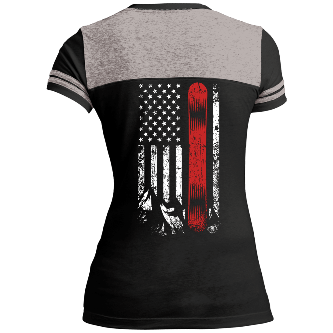 USA Snowboard Flag Ladies Tees - Powderaddicts