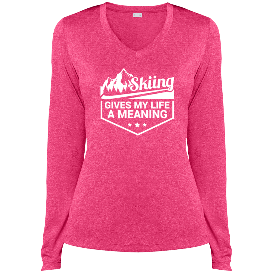 Skiing Gives My Life A Meaning Ladies Tees and Tank Tops - Powderaddicts