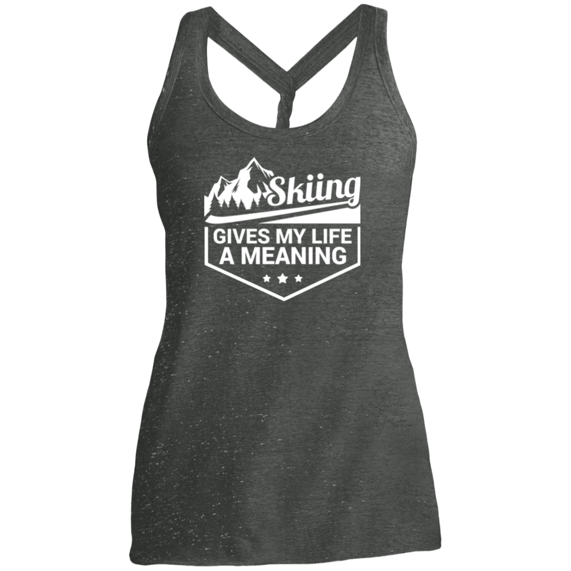 Skiing Gives My Life A Meaning Ladies Tees and Tank Tops - Powderaddicts